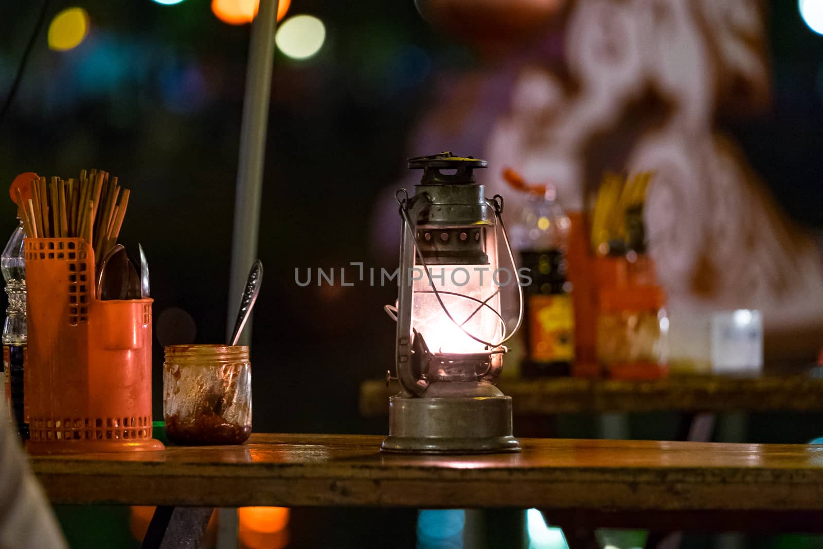 Oil lamp at night market in HOI AN. Hoian is recognized as a World Heritage Site by UNESCO