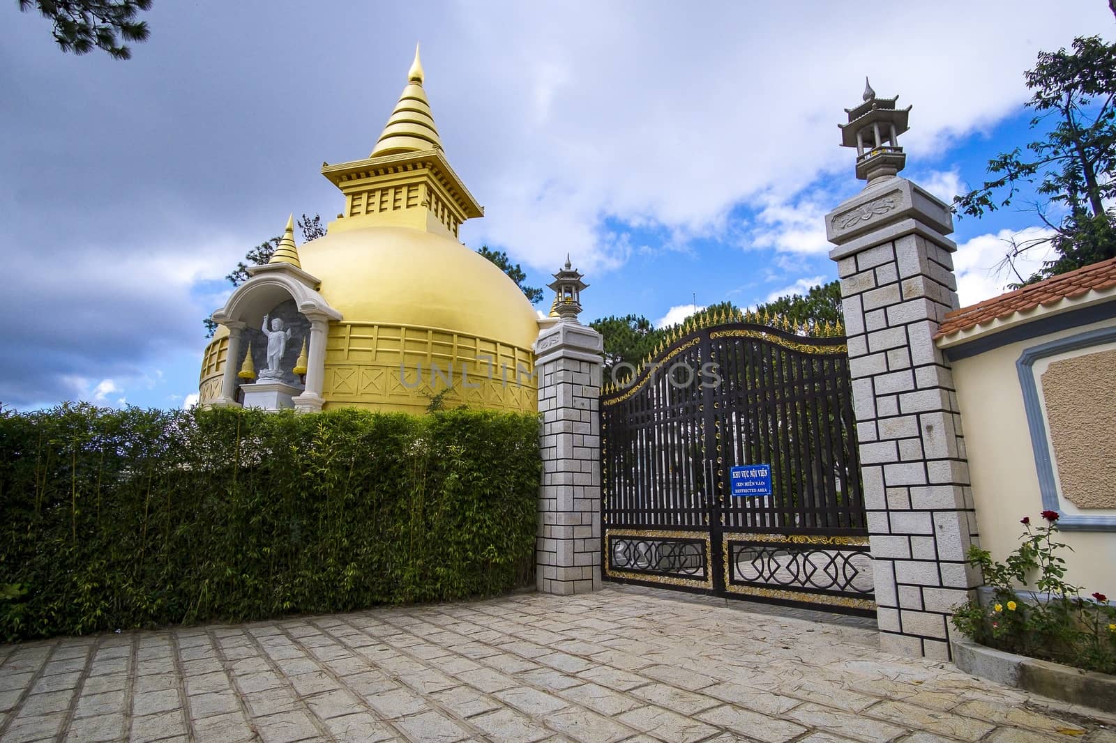 Thien Vien Truc Lam Monastery in a sunny day, Dalat, Vietnam