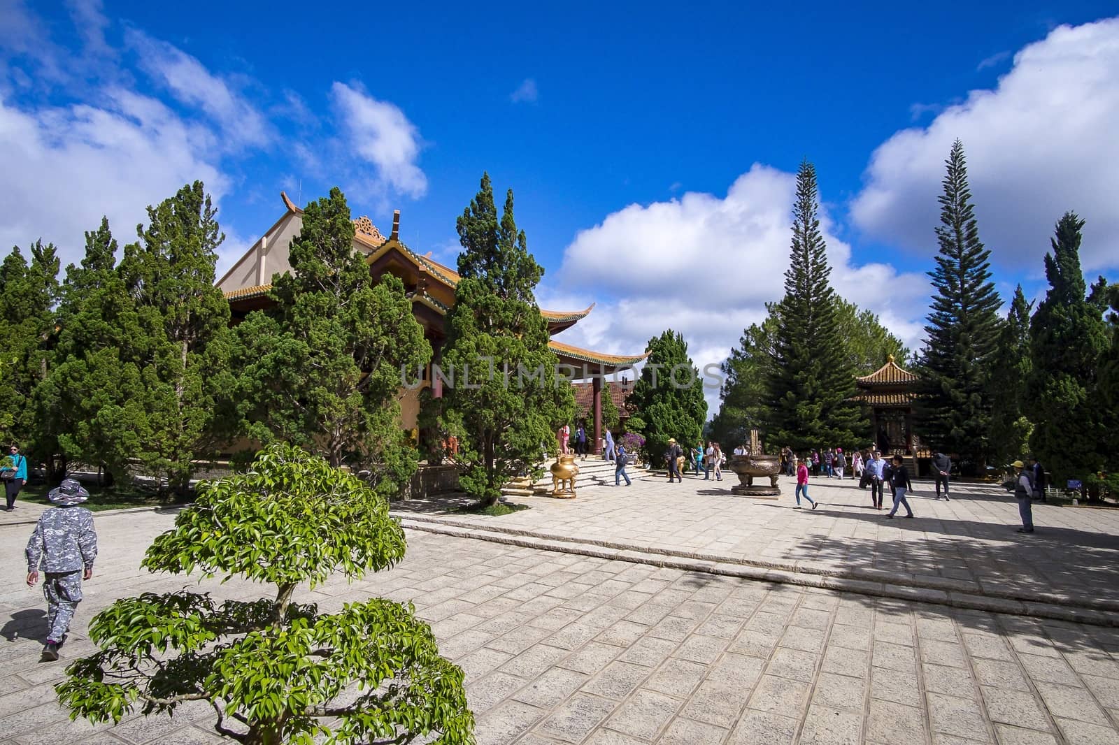 Thien Vien Truc Lam Monastery in a sunny day, Dalat, Vietnam