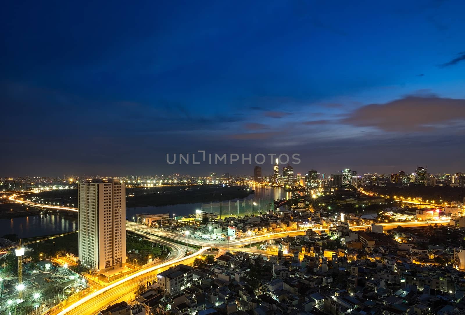 Panorama from rooftop of building