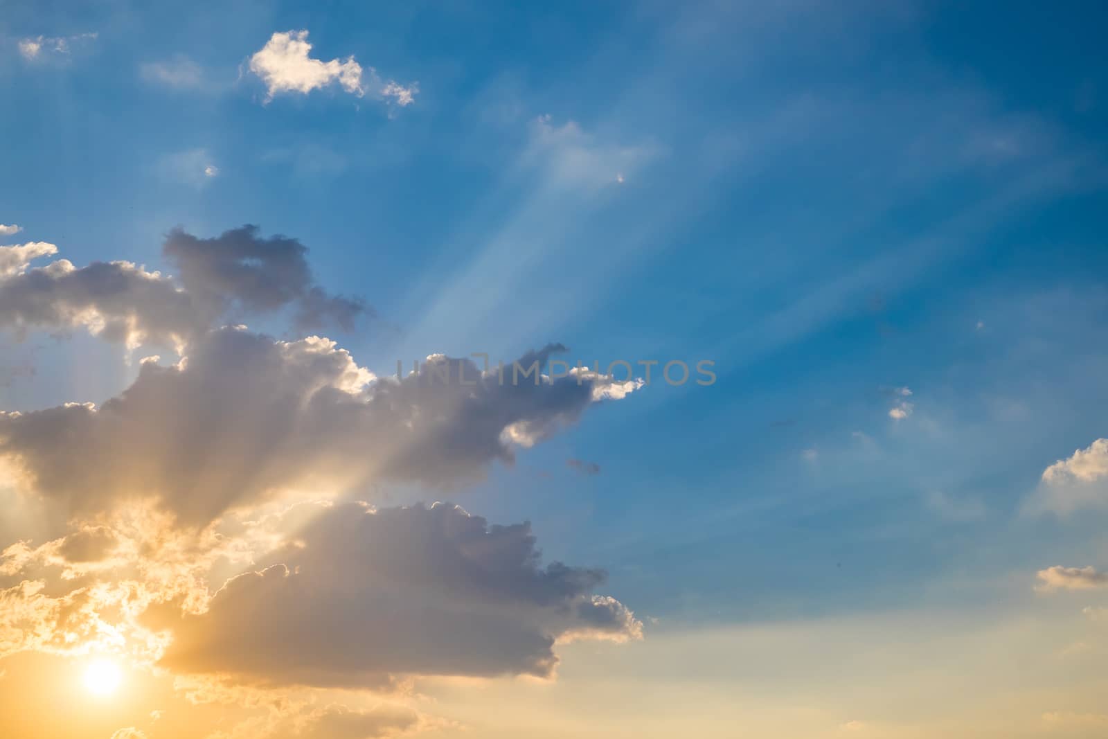 Beautiful rays on bluesky