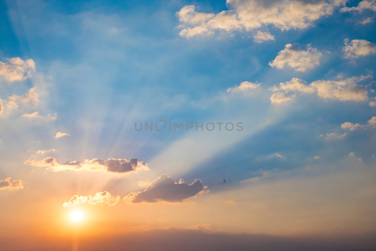 Beautiful rays on bluesky