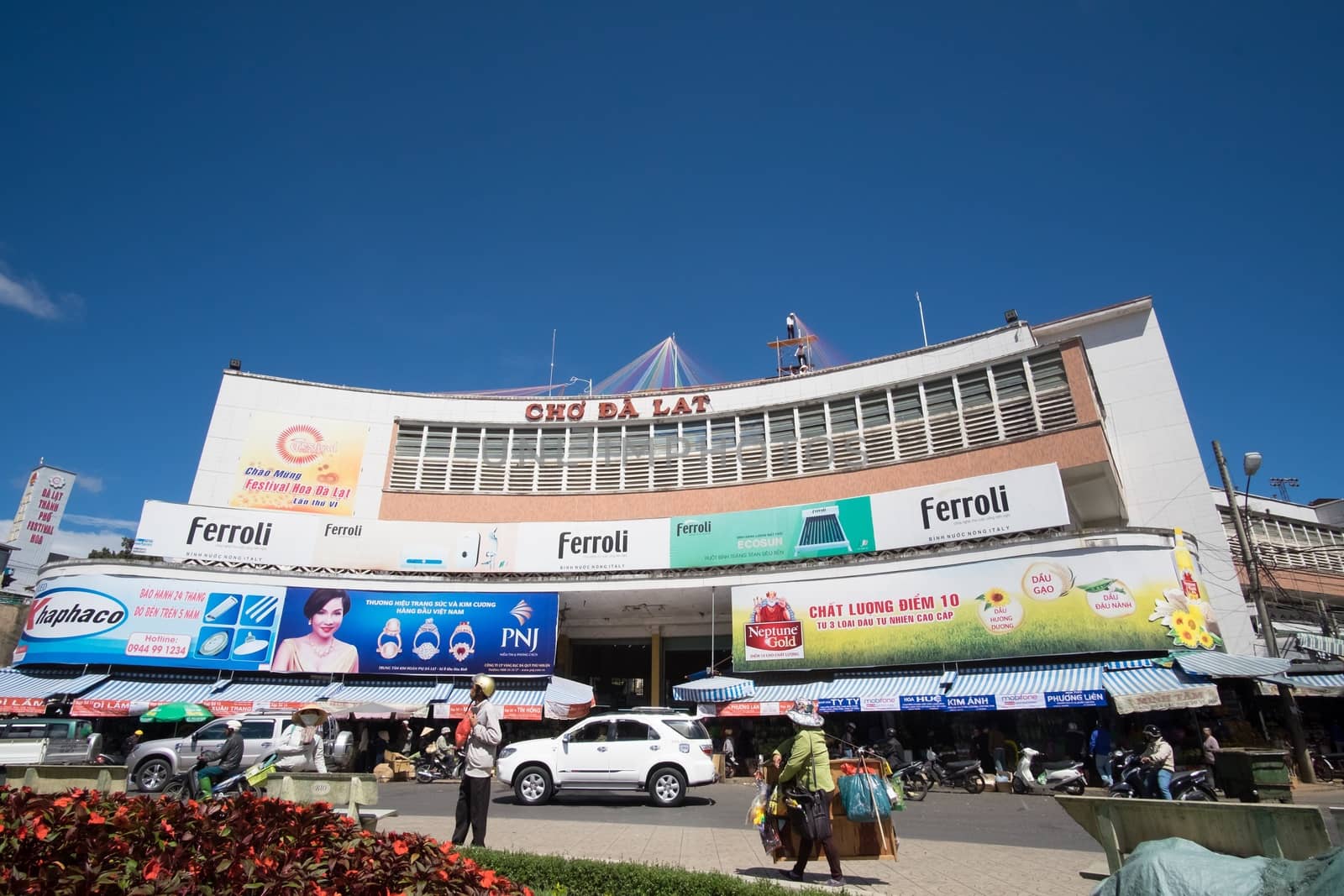 Dalat center market in sunshine. DALAT, VIETNAM