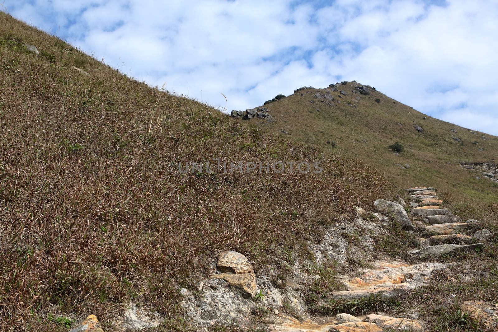 Stone path in the mountains