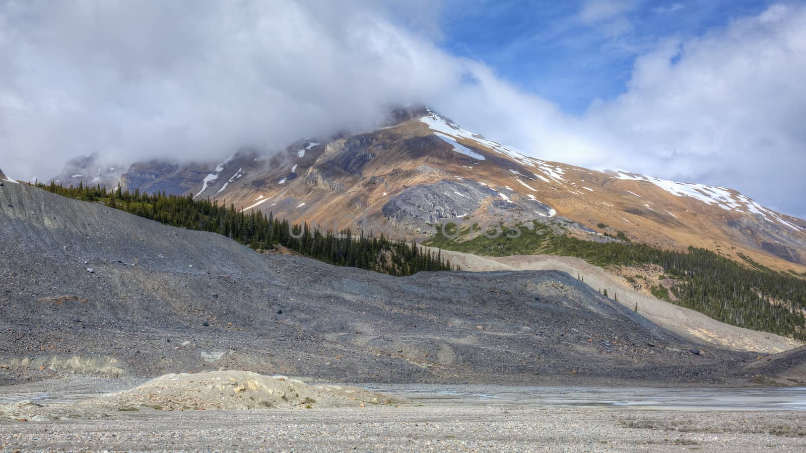 Snow-capped Mountain in Summer - Jasper National Park, Alberta, Canada