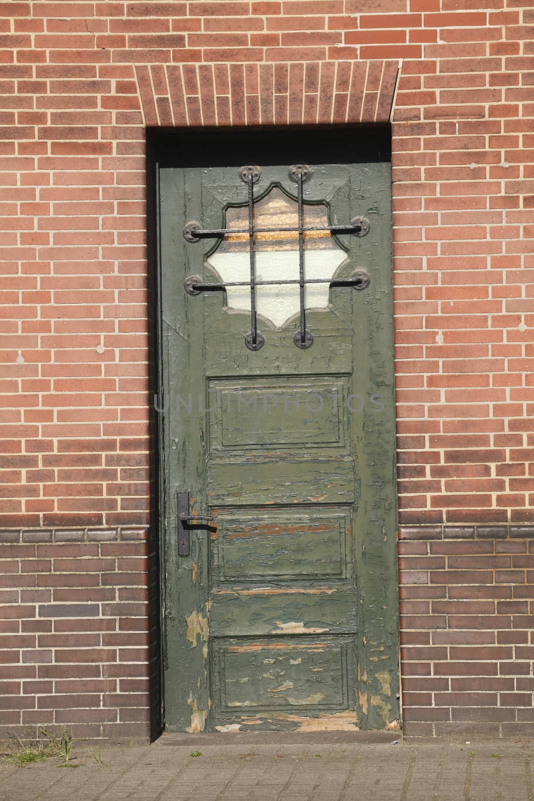 old green wooden door
