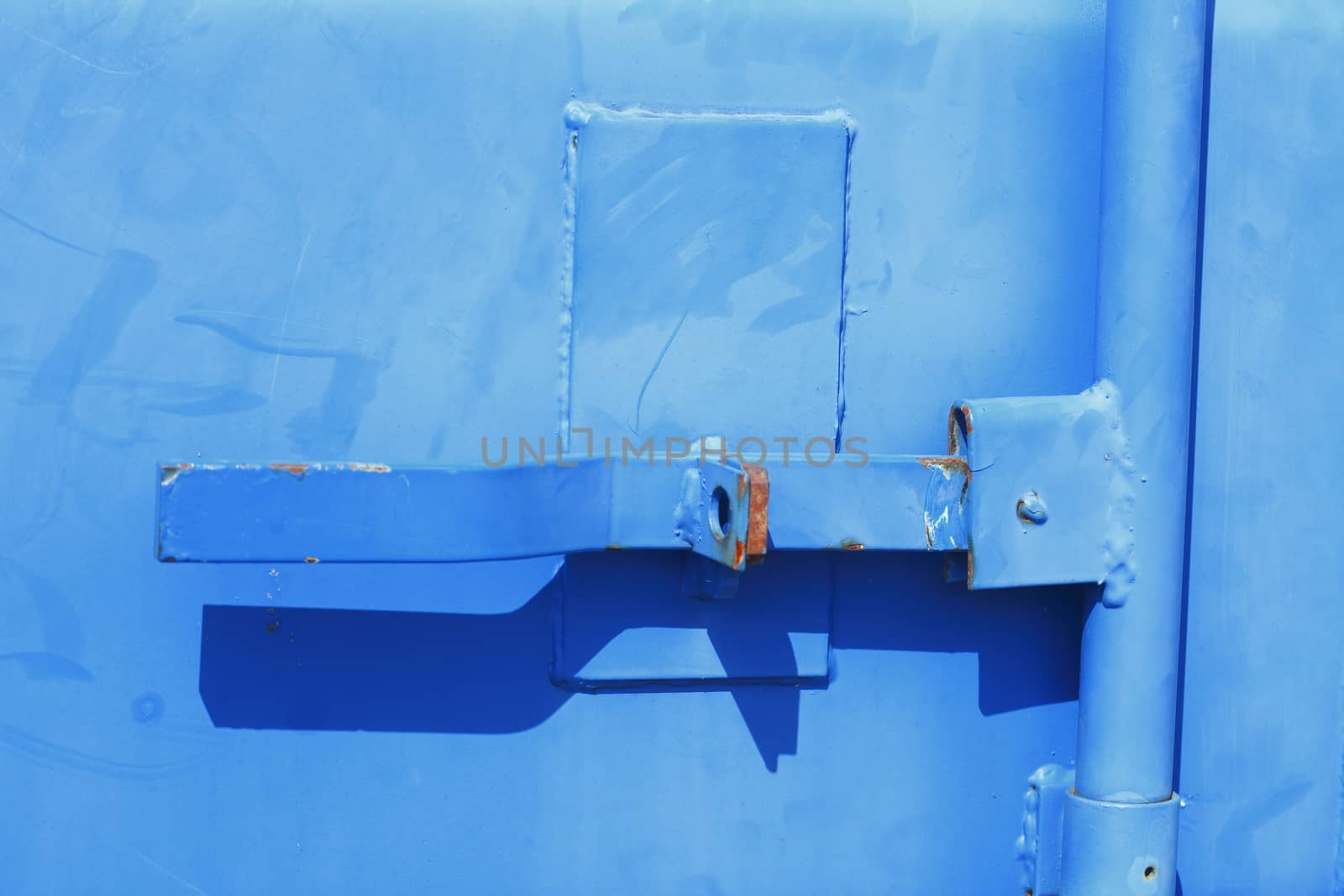 Blue  metal Door and blue metal door lock