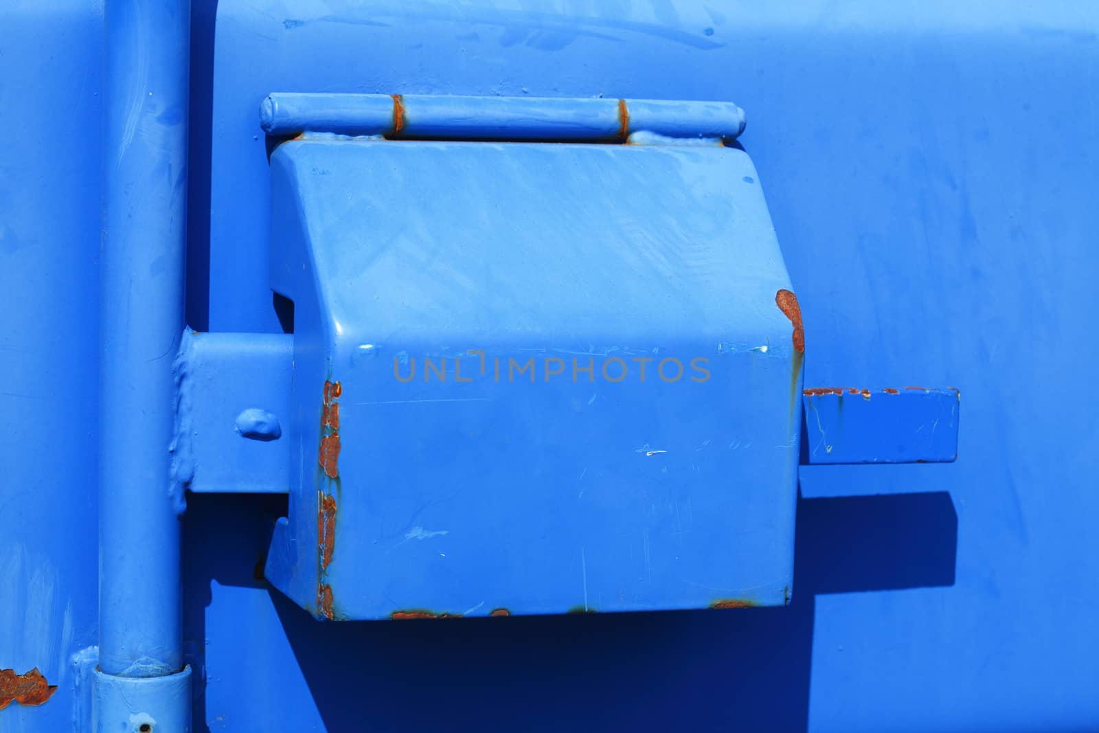 Blue  metal Door and blue metal door lock