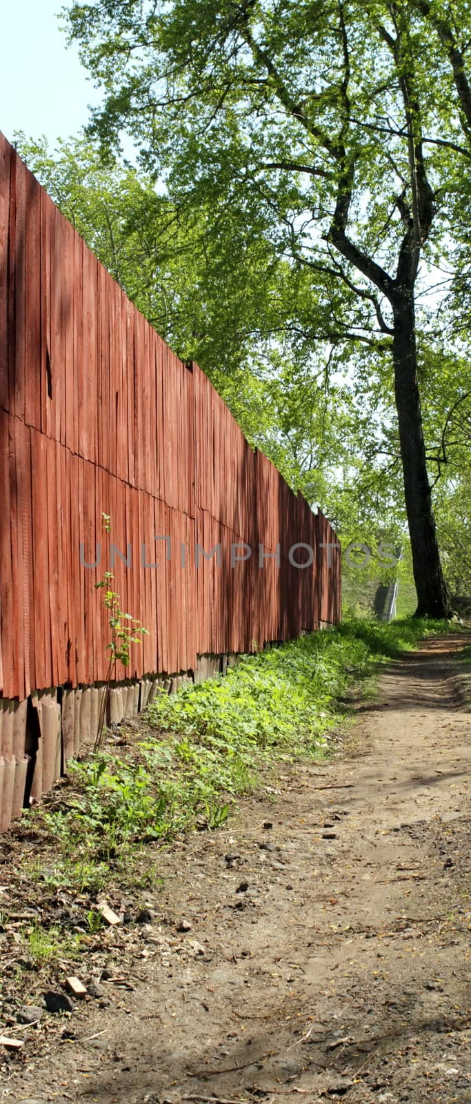 fence along the walkway