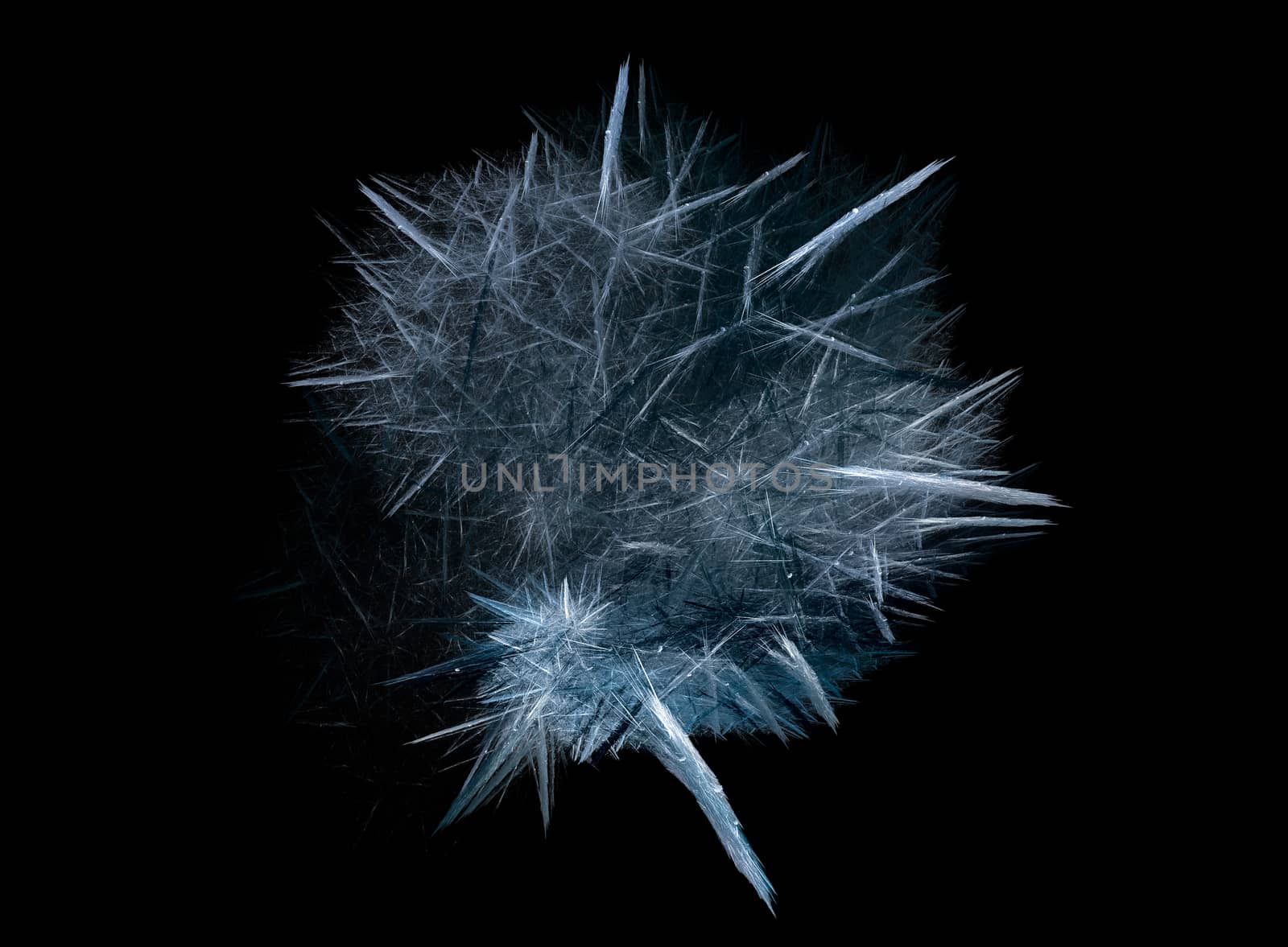 Cool spiky crystal fractal on black background by Gaina