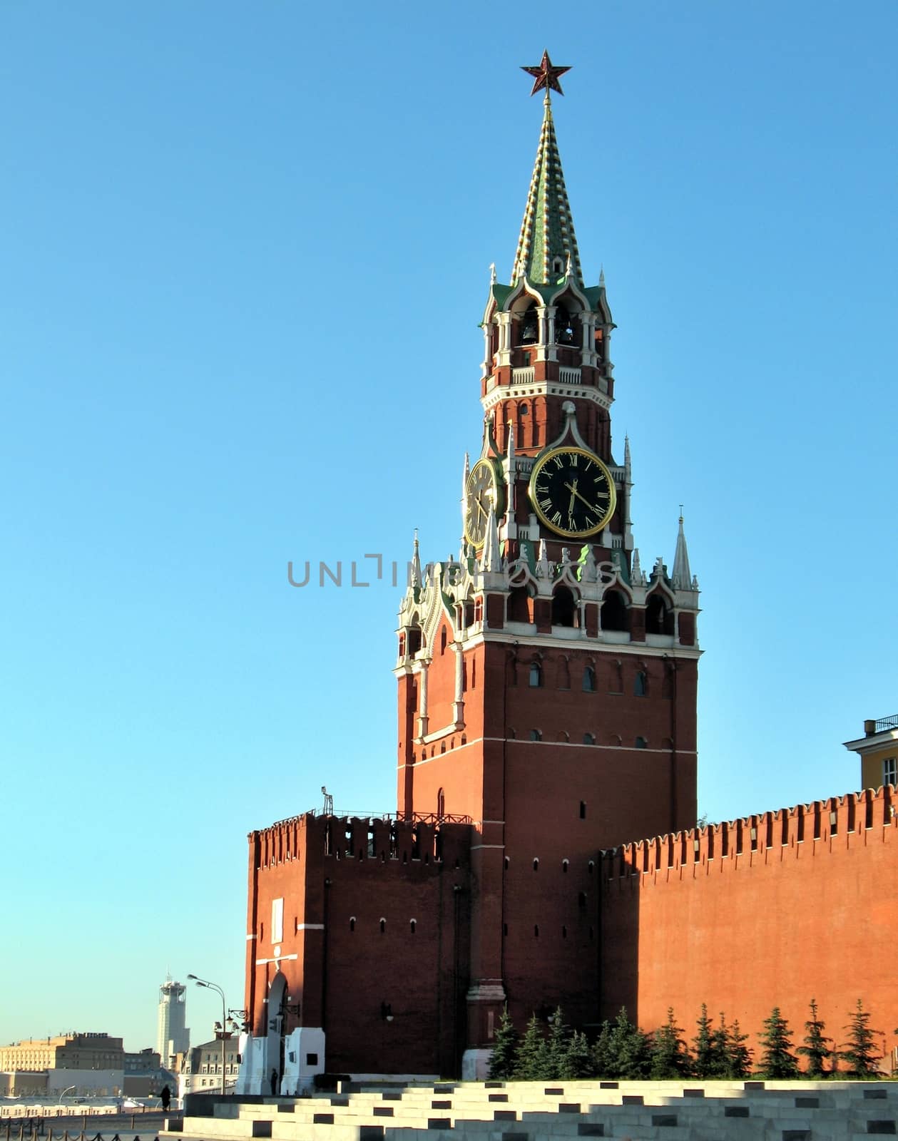 Spasskaya Tower at Moscow Kremlin by valerypetr