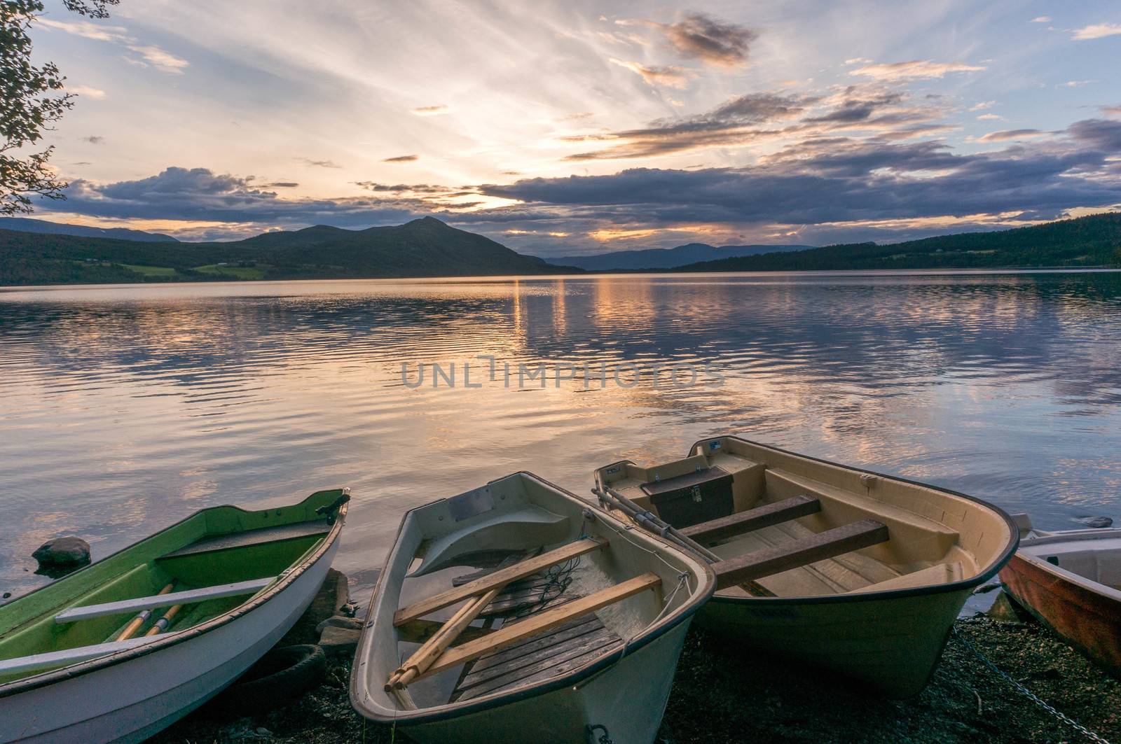 Romantic lake landscape in europe by javax