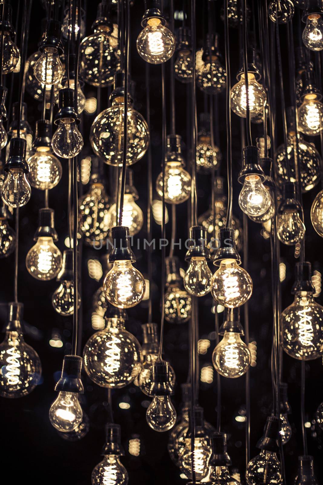 Group of hanging filament lamps by Vanzyst