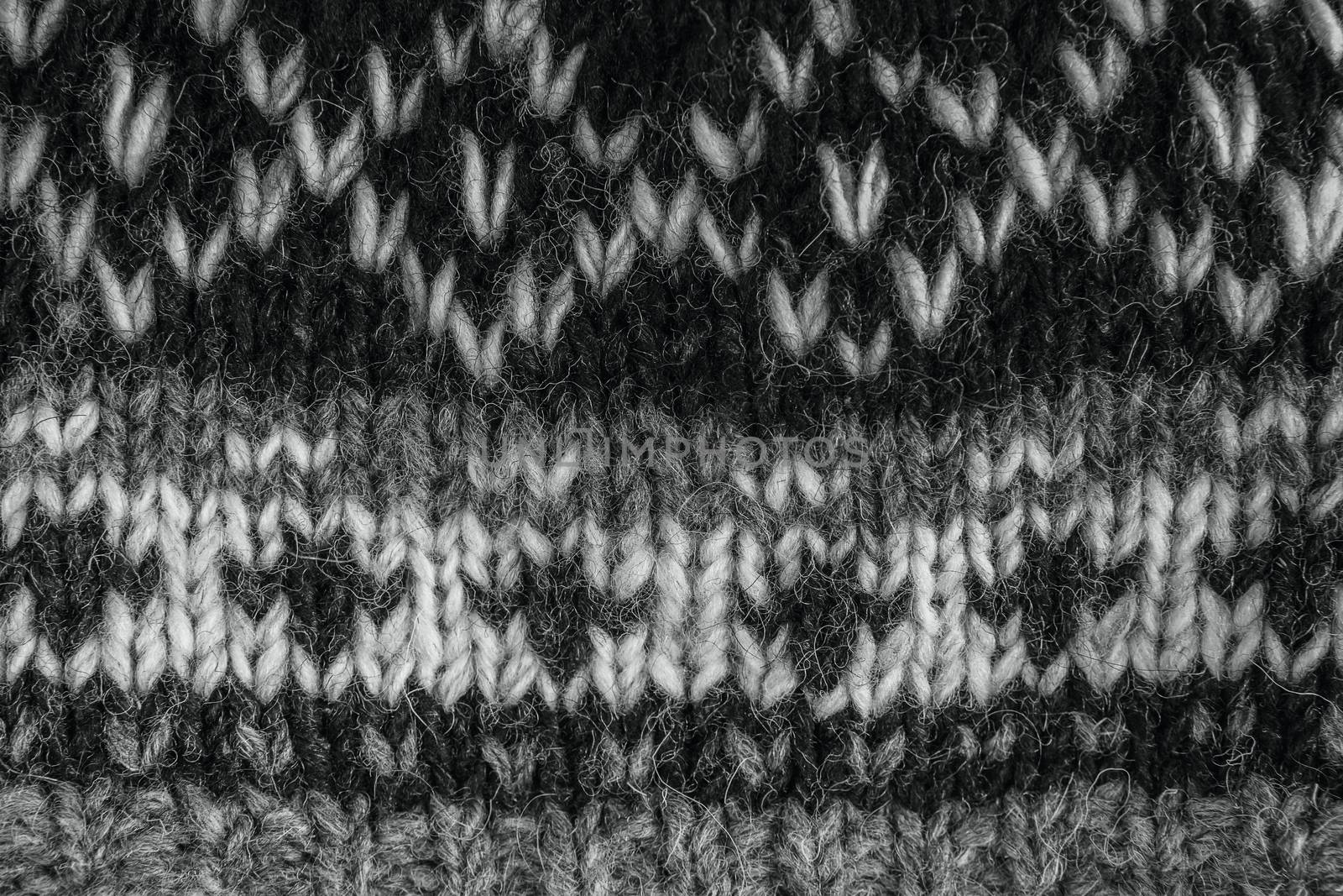 Real knitted fabric textured background. Ornament Norwegian style