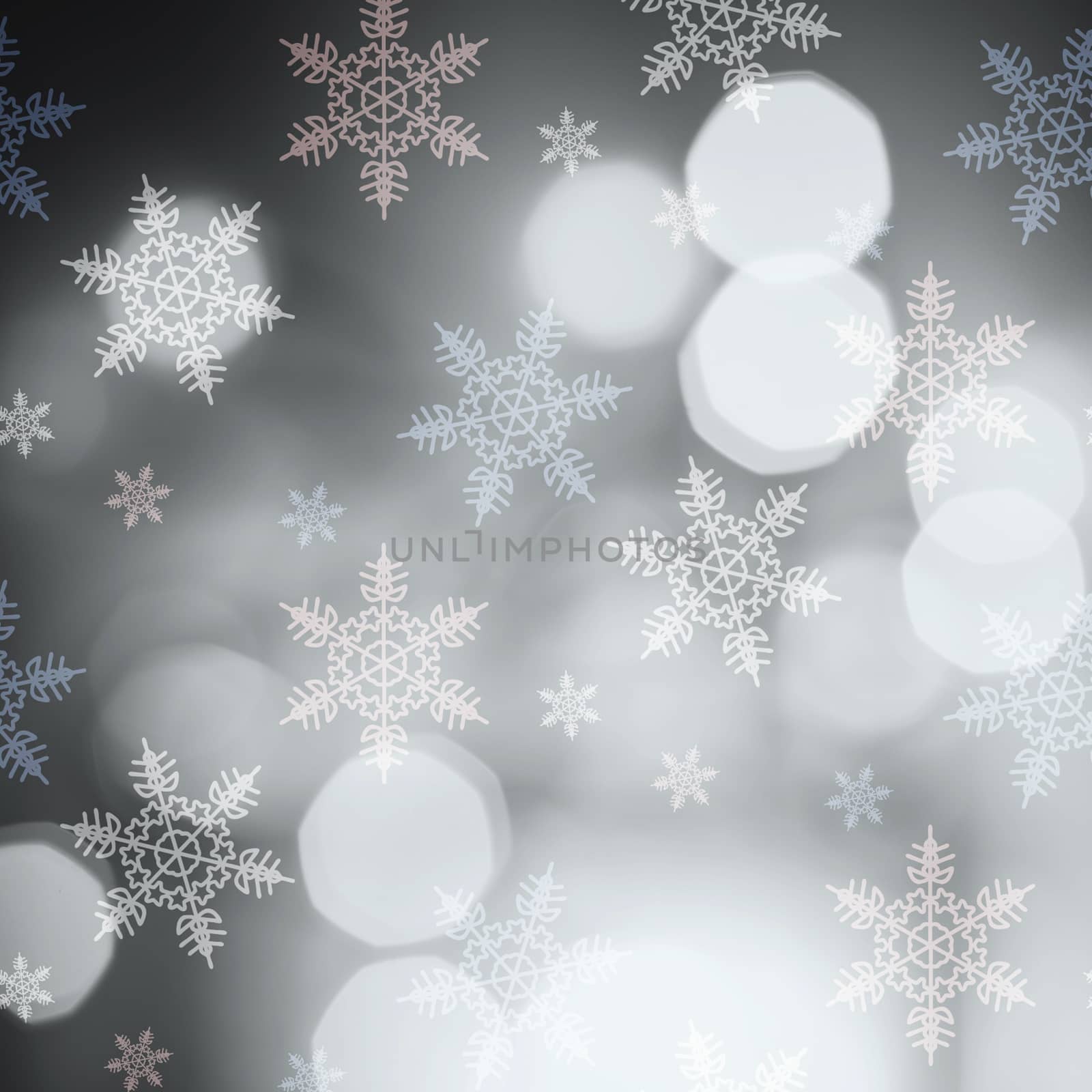 Bokeh lights. Bokeh lights. Christmas background with beautiful snowflakes.