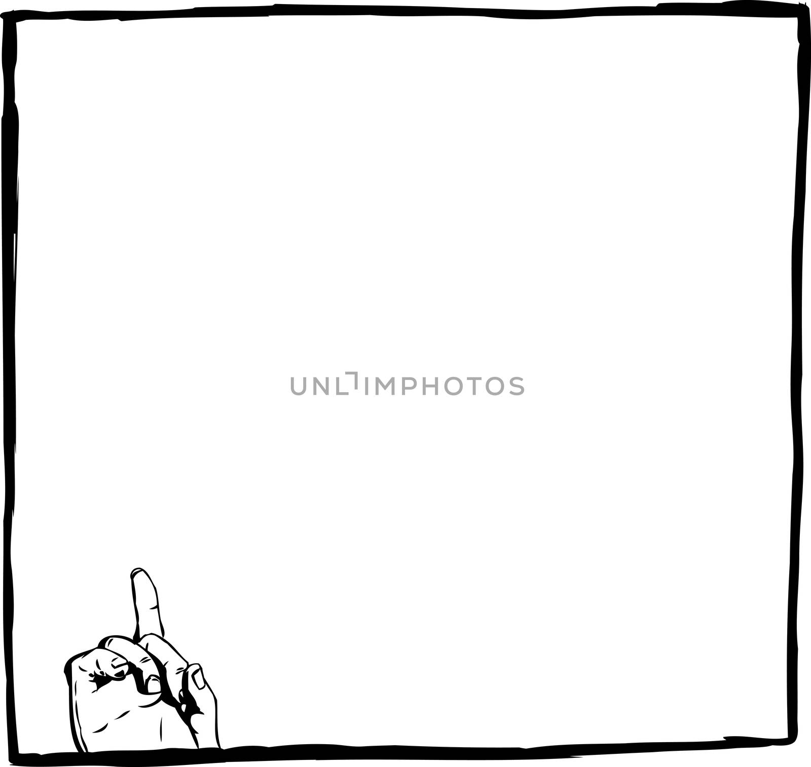 Outline of single finger pointing up in square frame by TheBlackRhino