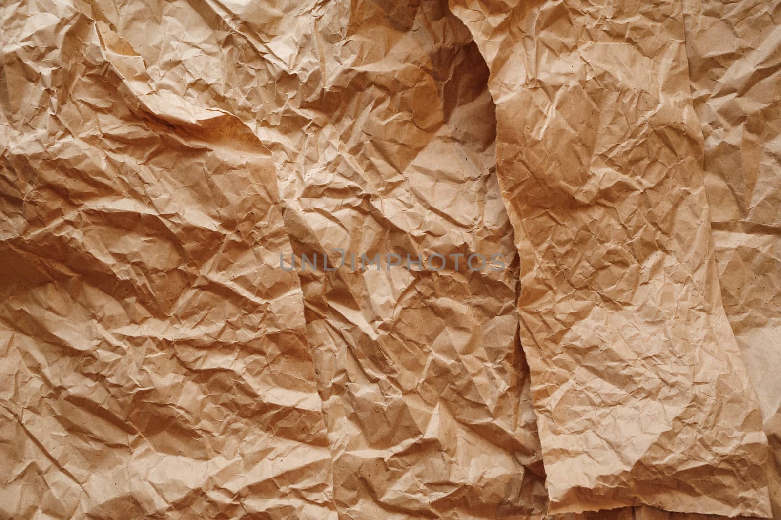texture of crumpled kraft paper for background.