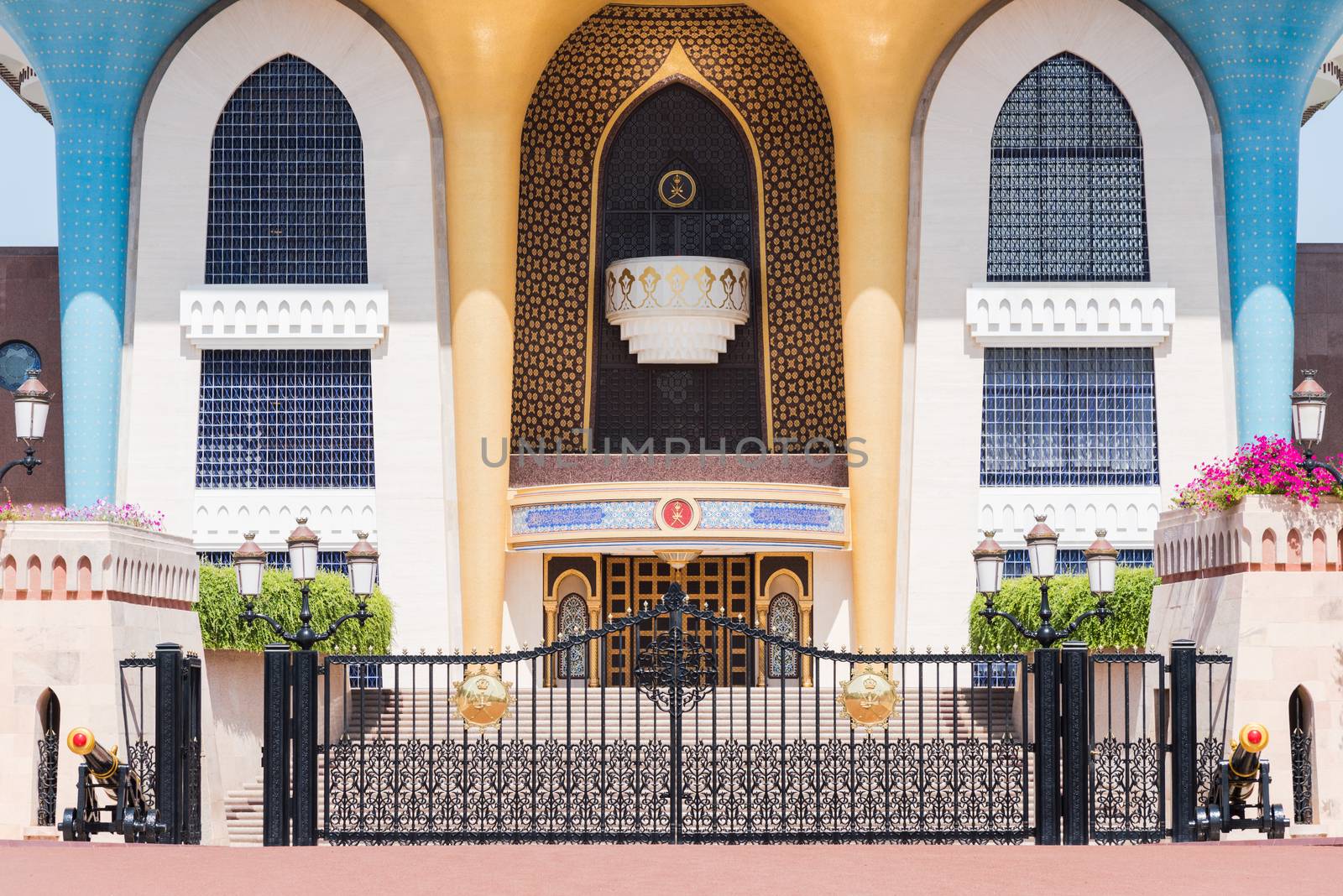 The Al Alam Palace, a ceremonial palace in Muscat, The Sultanate of Oman