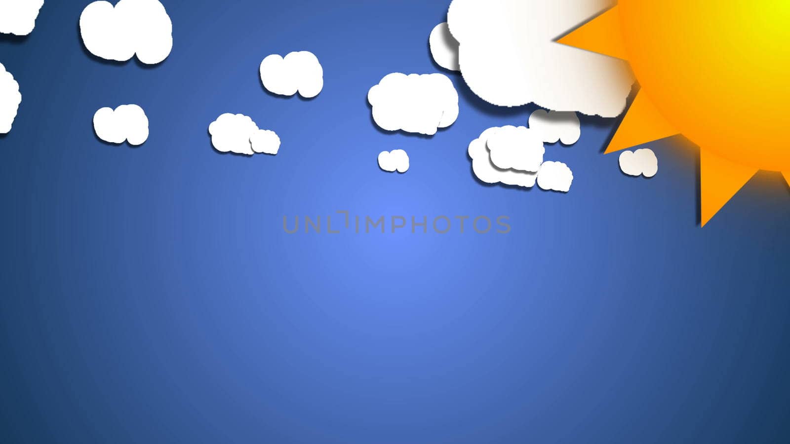 Simple cartoon clouds and sun. Fun background.