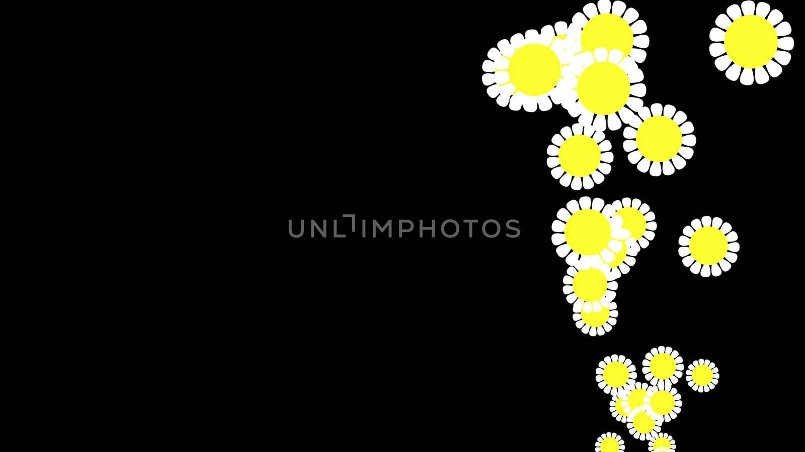 Computer Graphic flower background. White and yellow color by nolimit046