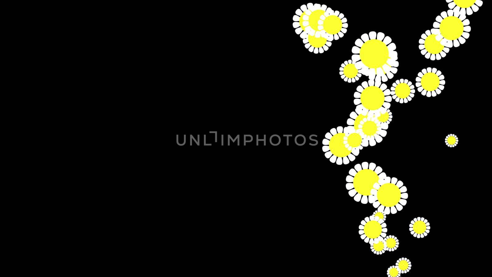Computer Graphic flower background. White and yellow color by nolimit046