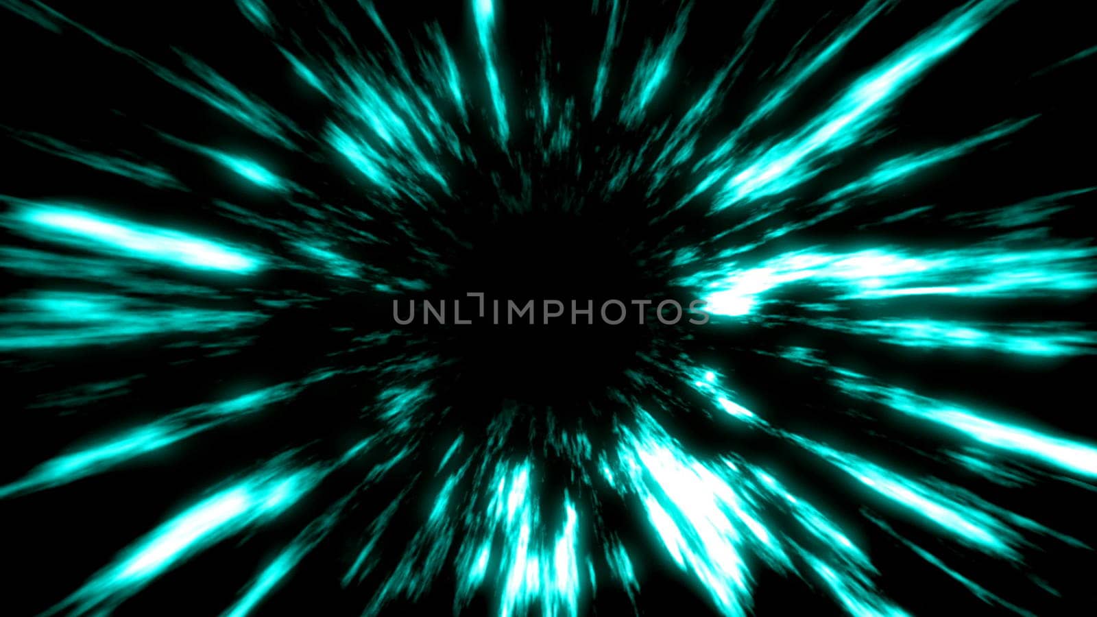 Futuristic light tunnel. Abstract background with black hole