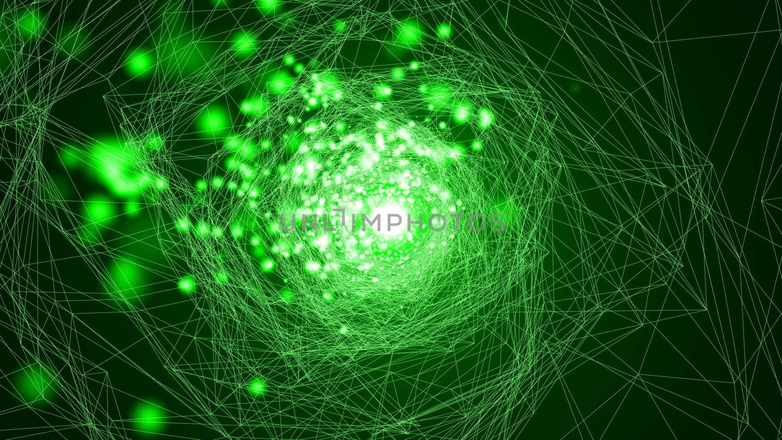 Virtual wireframe technology tunnel. Abstract background with flares by nolimit046