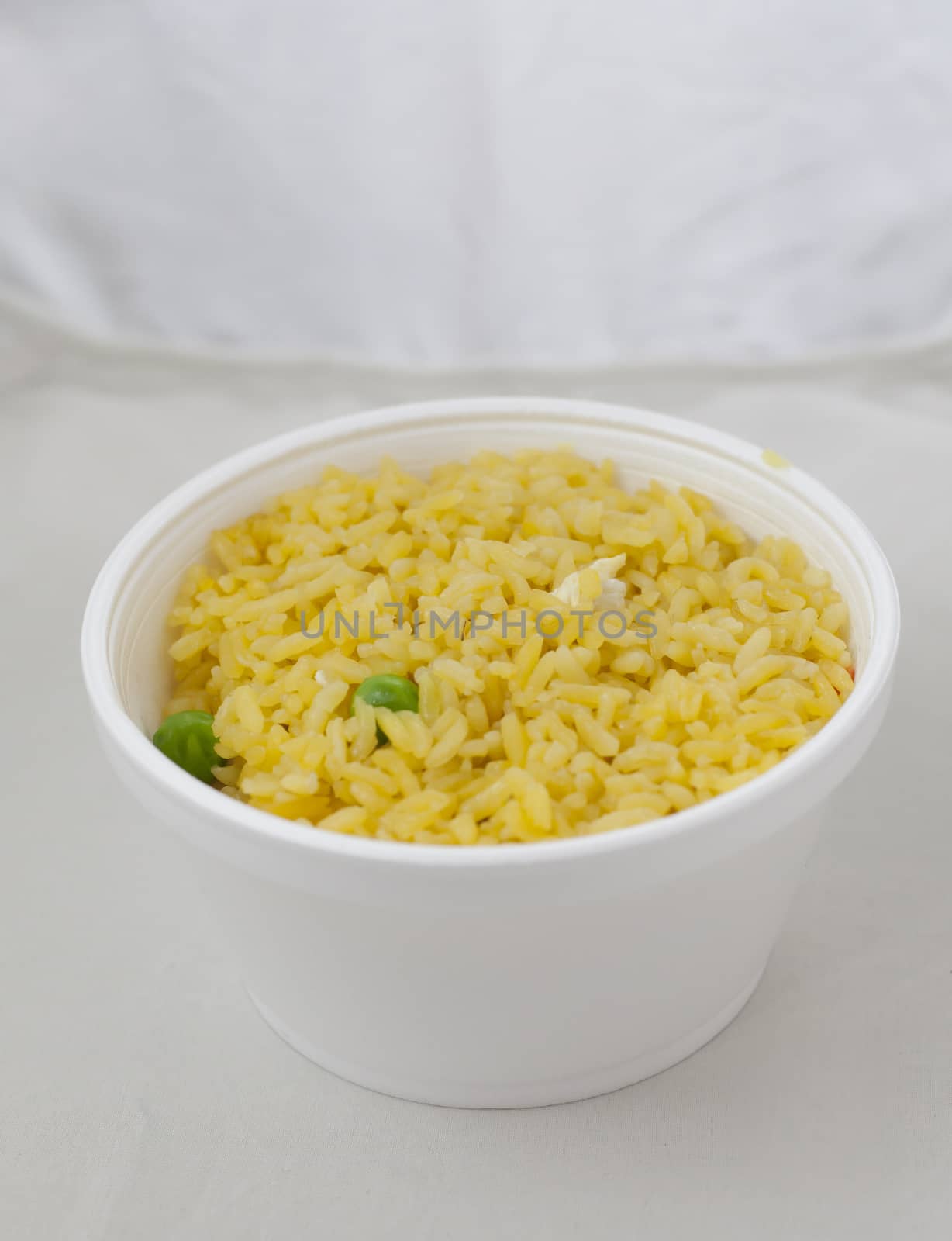 Takeout cup of fried rice