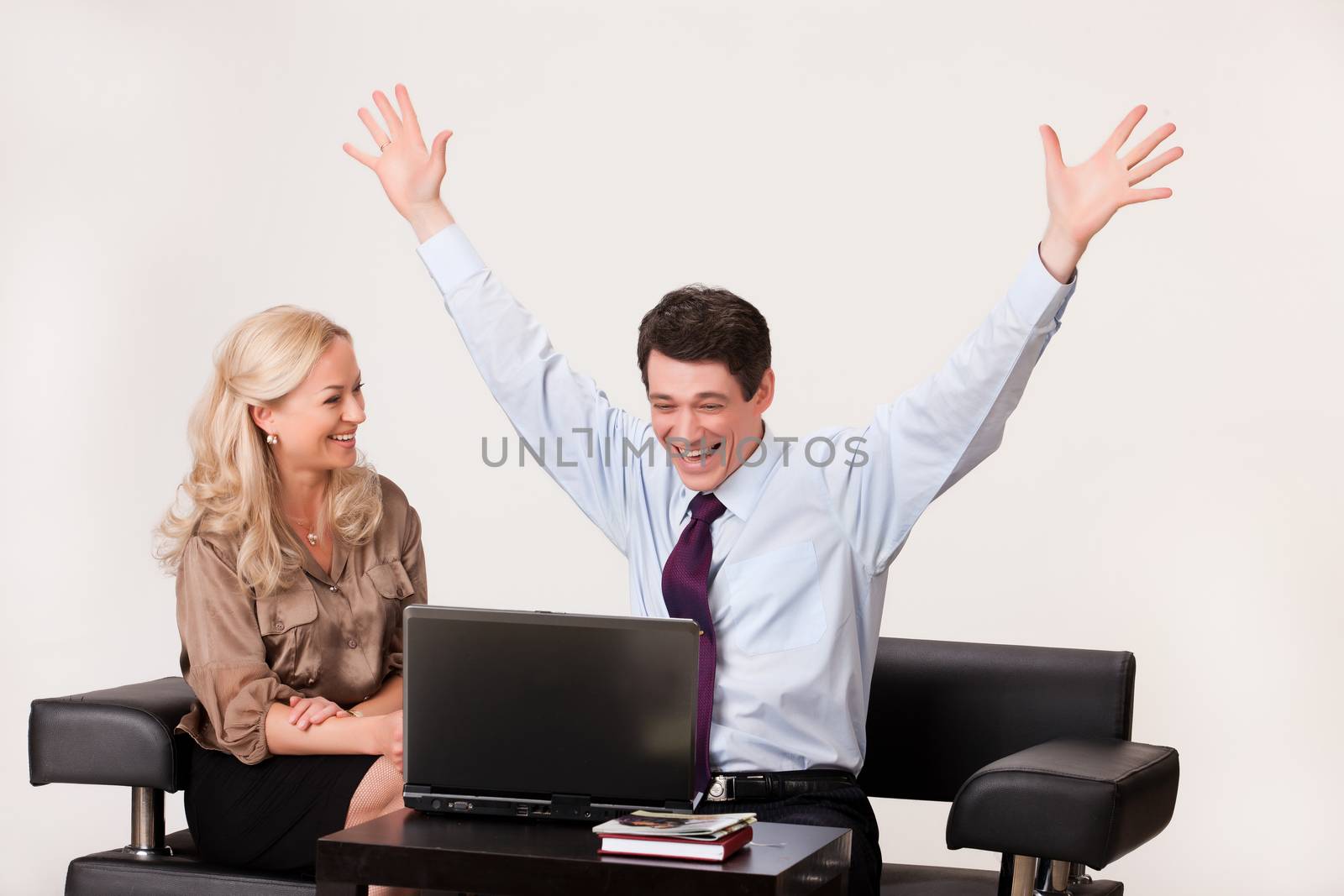 Young man and woman in business situation