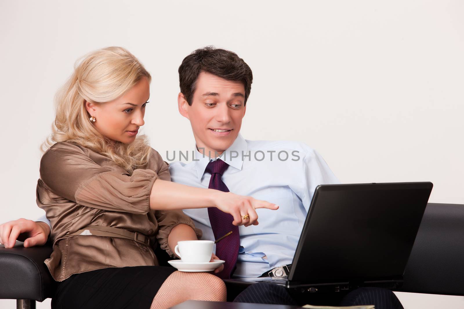 Young man and woman in business situation