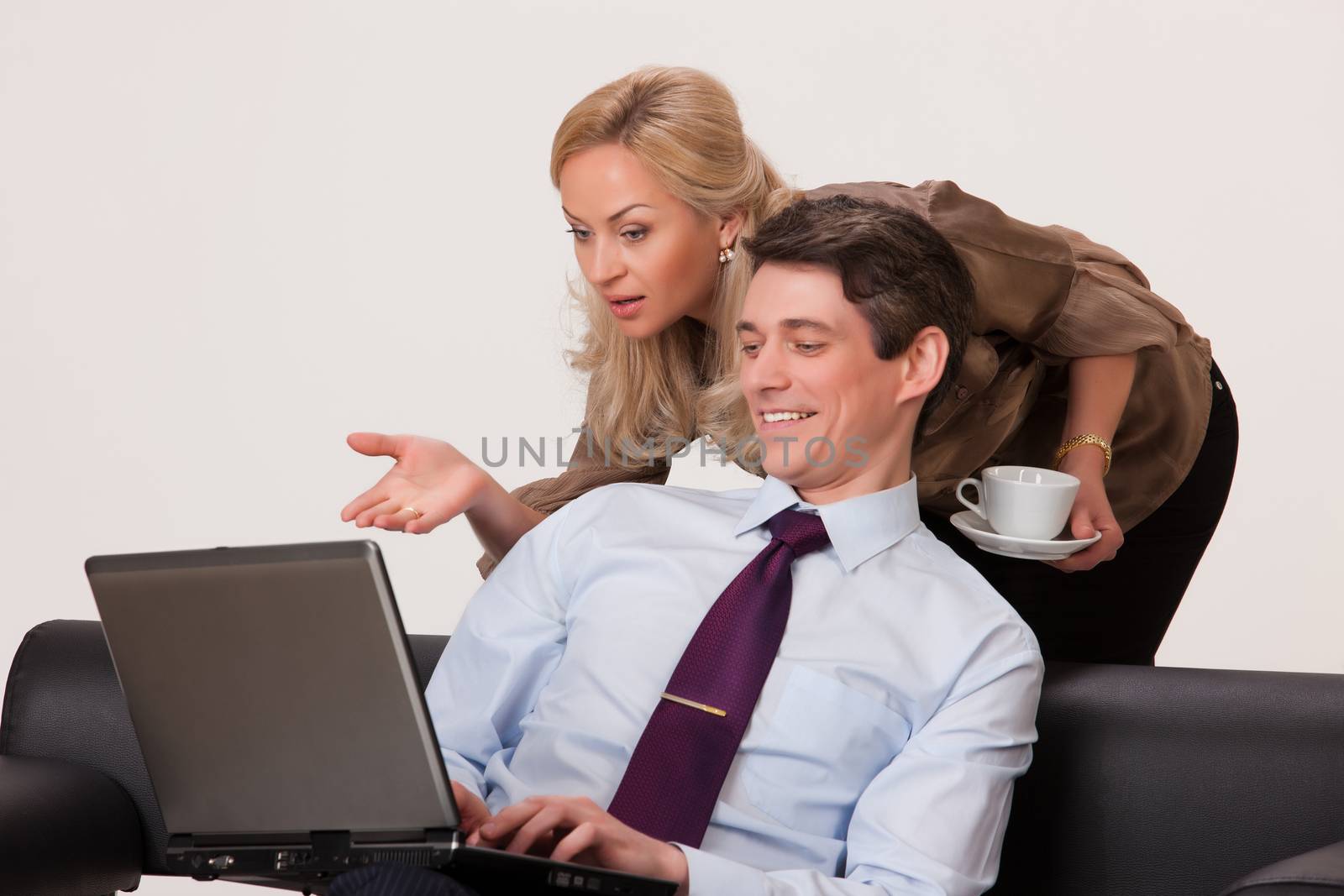 Woman And Man At The Computer by Fotoskat