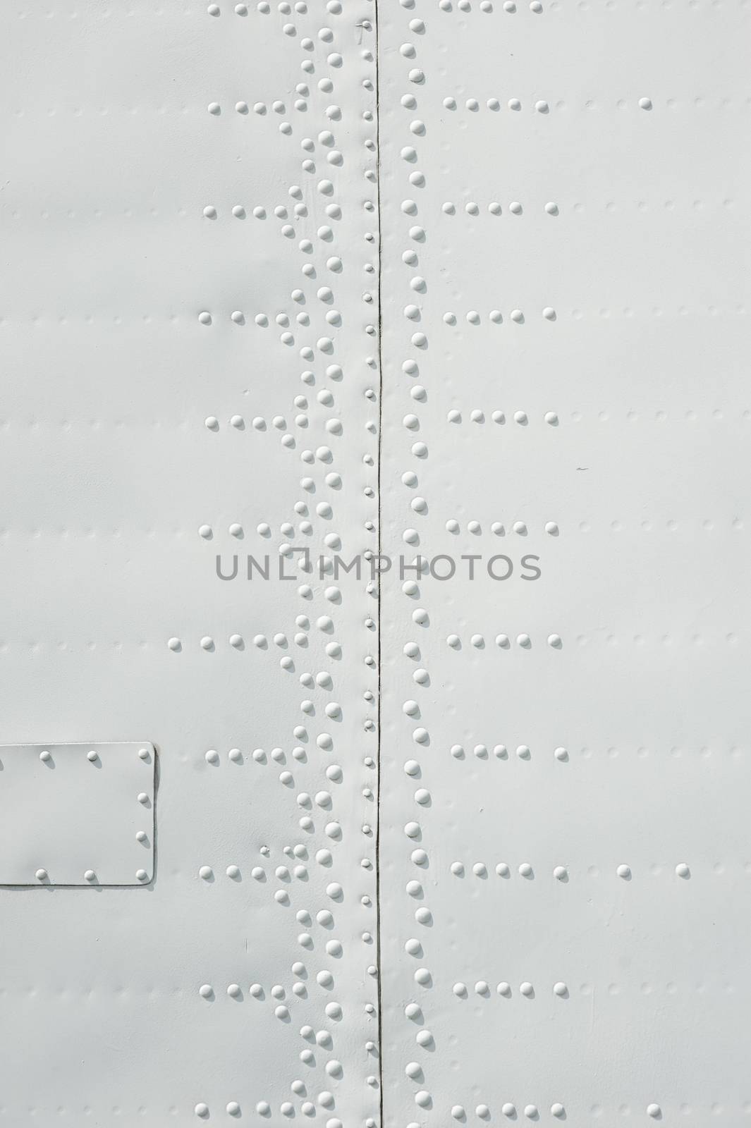 texture of the white metal plates with rivets.