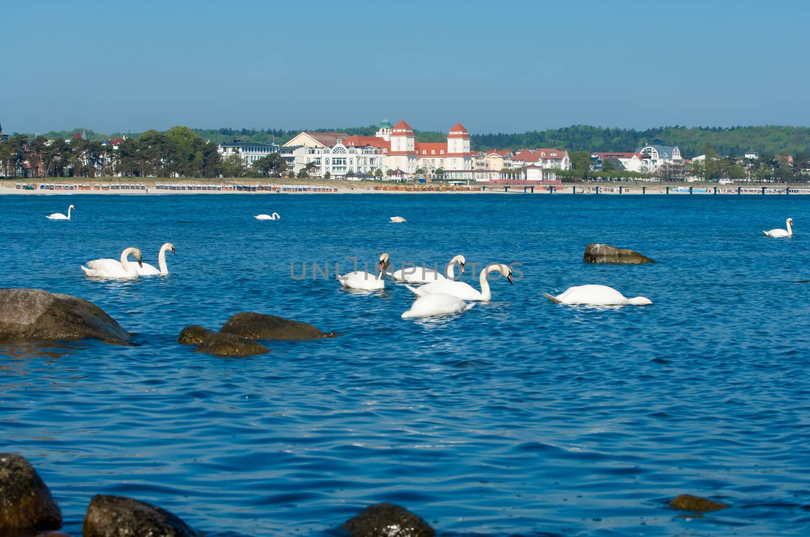 Binz view from the beach, Ruegen, Germany