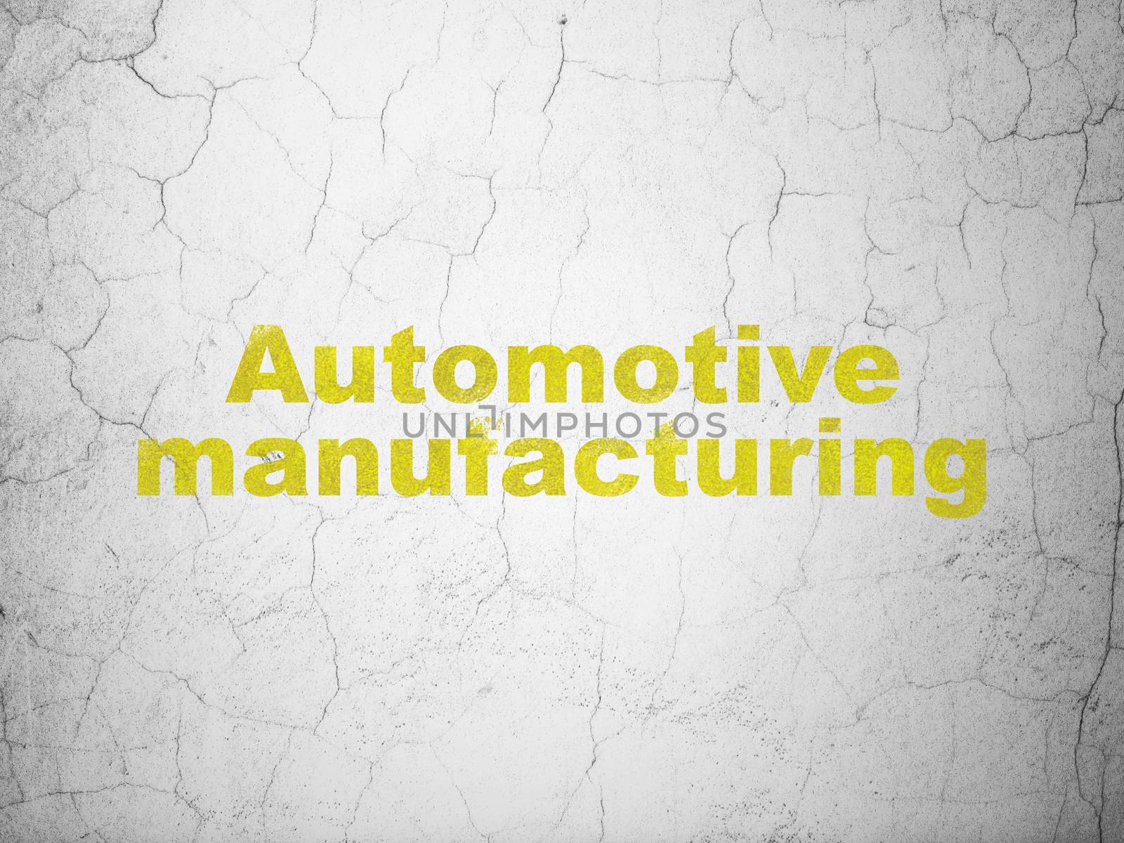 Manufacuring concept: Yellow Automotive Manufacturing on textured concrete wall background