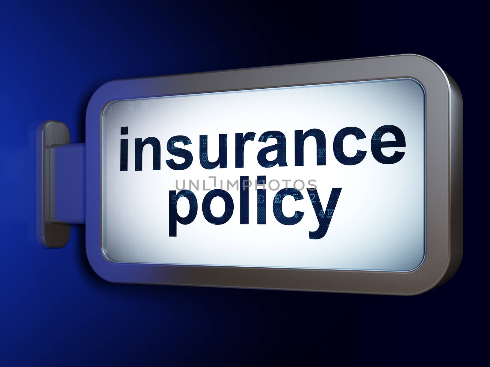 Insurance concept: Insurance Policy on advertising billboard background, 3D rendering