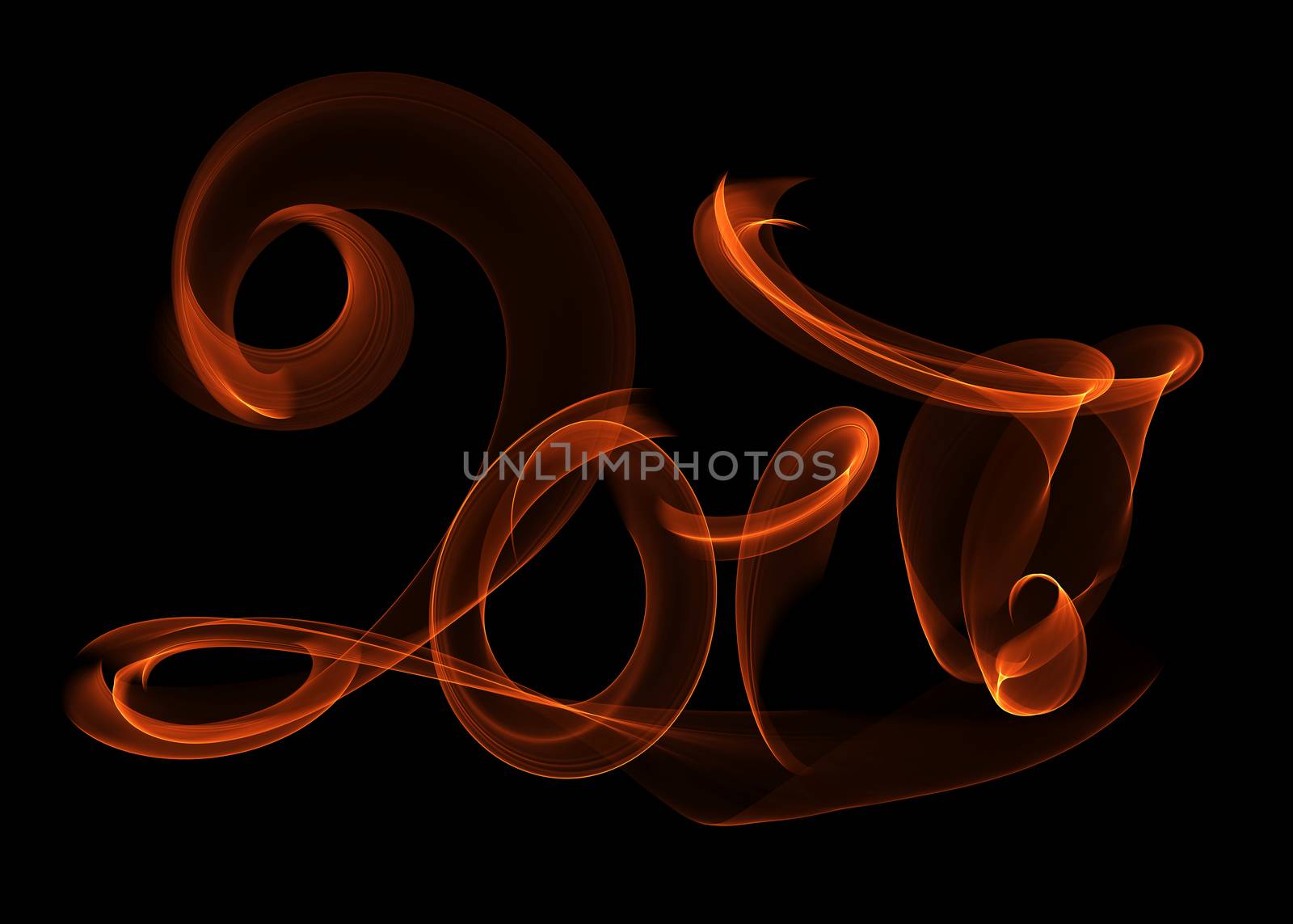 Happy new year 2017 isolated numbers lettering written with fire flame or smoke on black background.