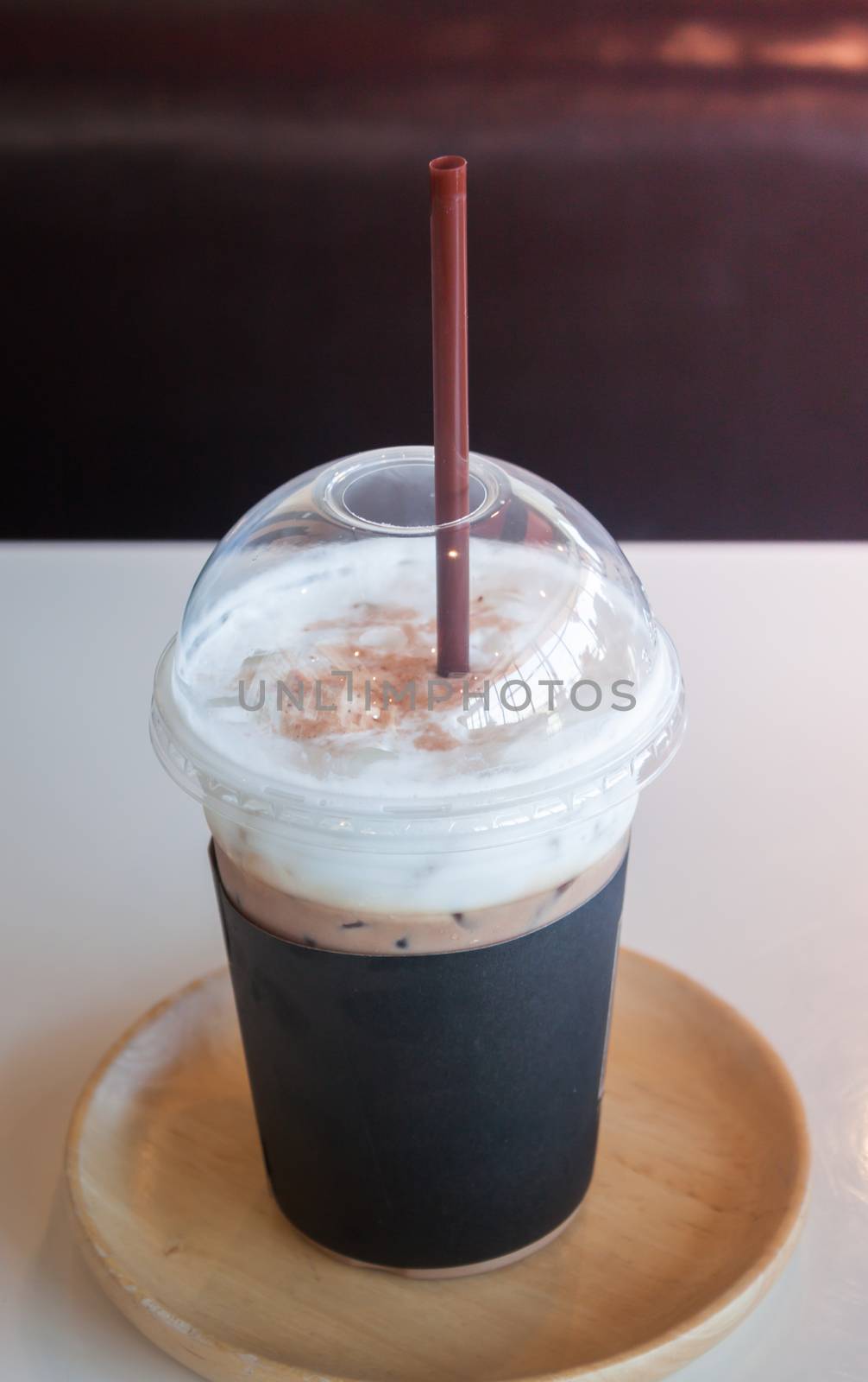 Iced coffee in coffee shop, stock photo