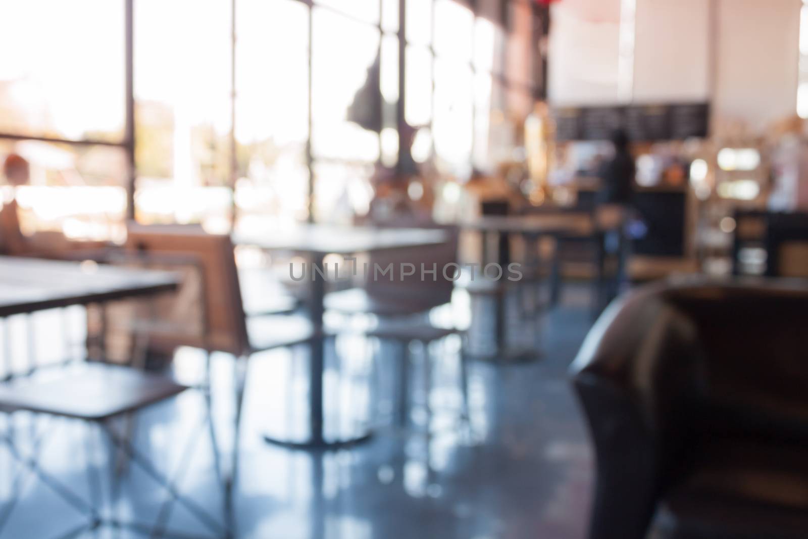 Coffee shop abstract blur background by punsayaporn