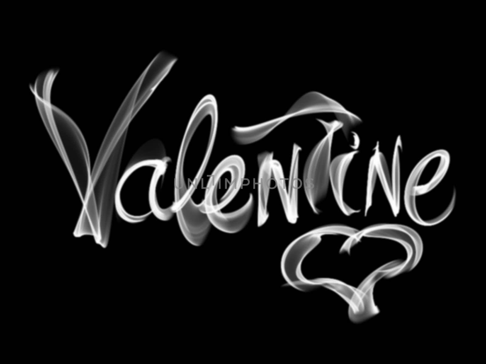 Happy Valentines day isolated words lettering written with fire flame or smoke on black background by skrotov