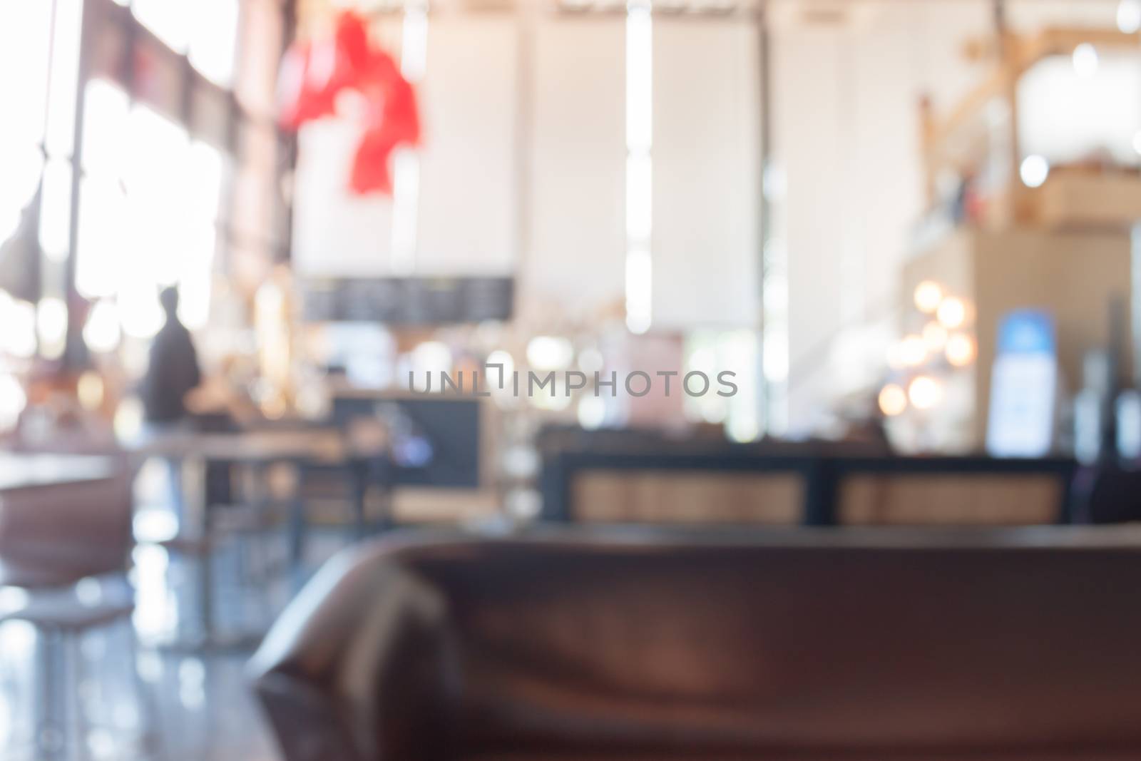 Coffee shop abstract blur background by punsayaporn