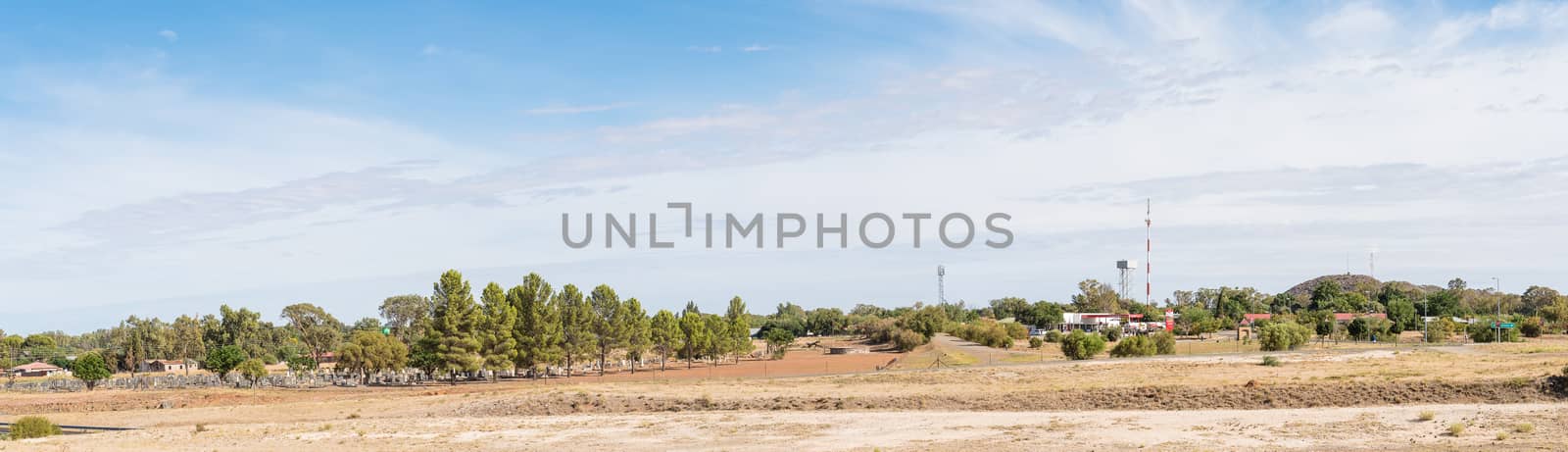 PETRUSBURG, SOUTH AFRICA - DECEMBER 24, 2016: Panorama of Petrusburg, a small town in the Free State Province of South Africa