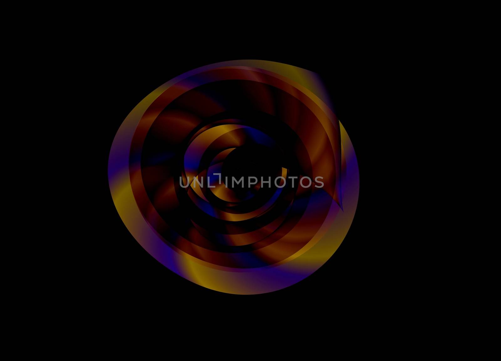 abstract red circular wavy smoke flame flower over black background.