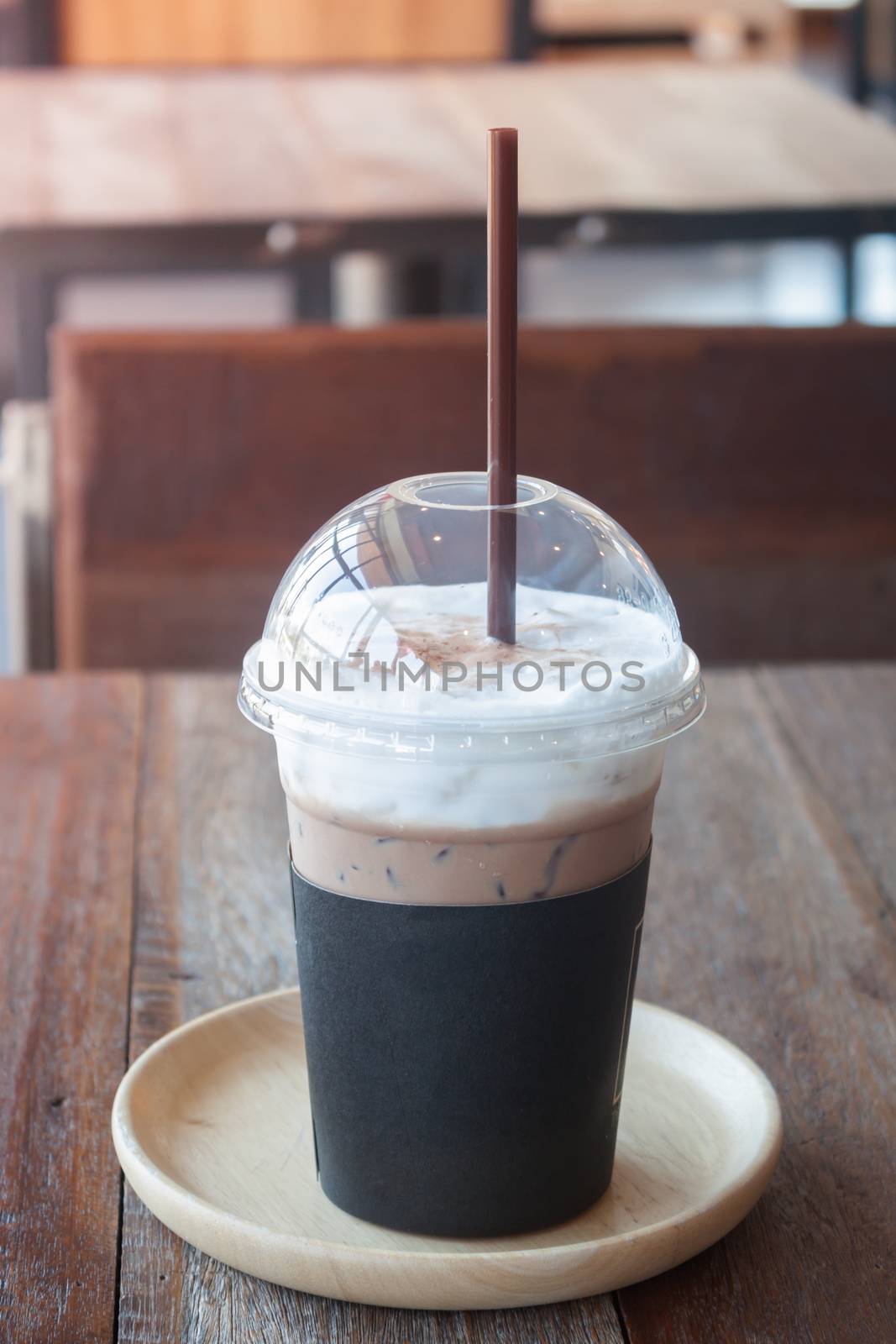 Iced coffee in coffee shop by punsayaporn