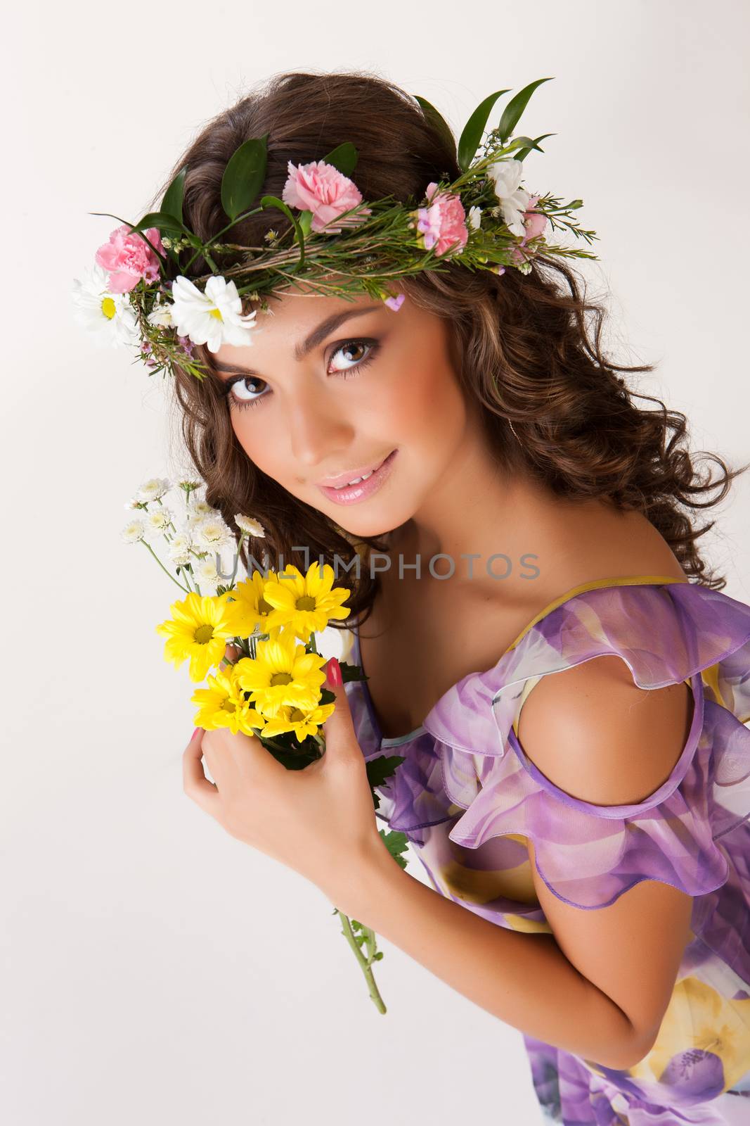 Young Woman With Flower Garland by Fotoskat