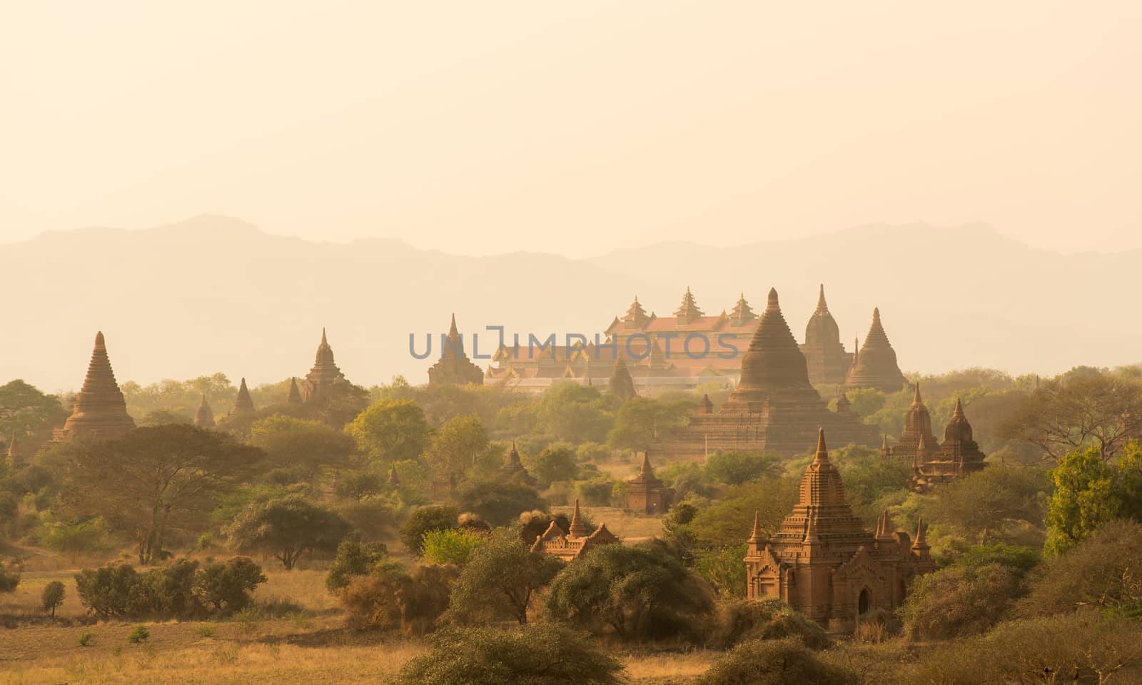 Pagoda landscape the plain of Bagan , Myanmar by t0pkul3