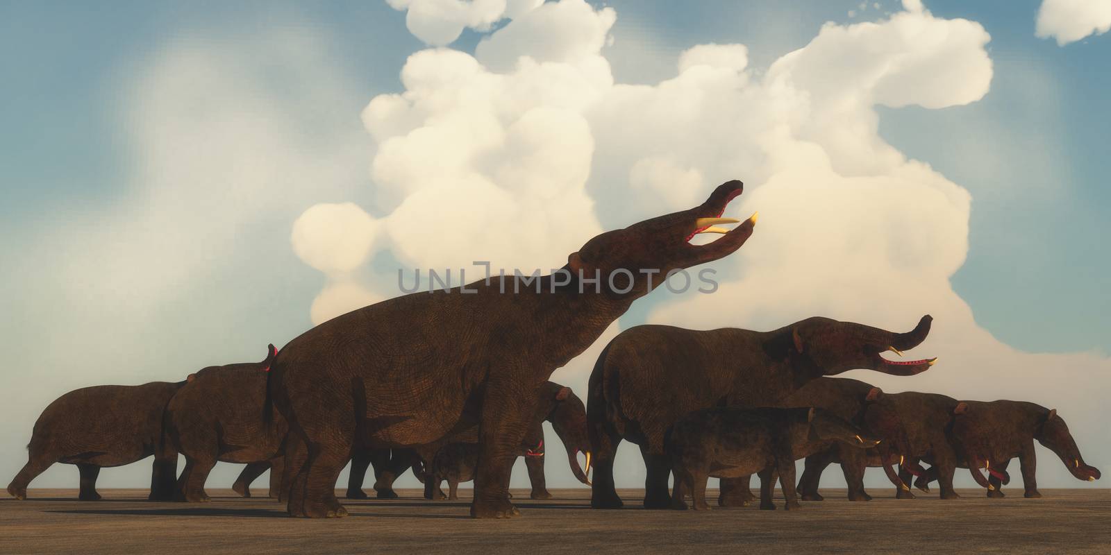 Platybelodon Herd by Catmando