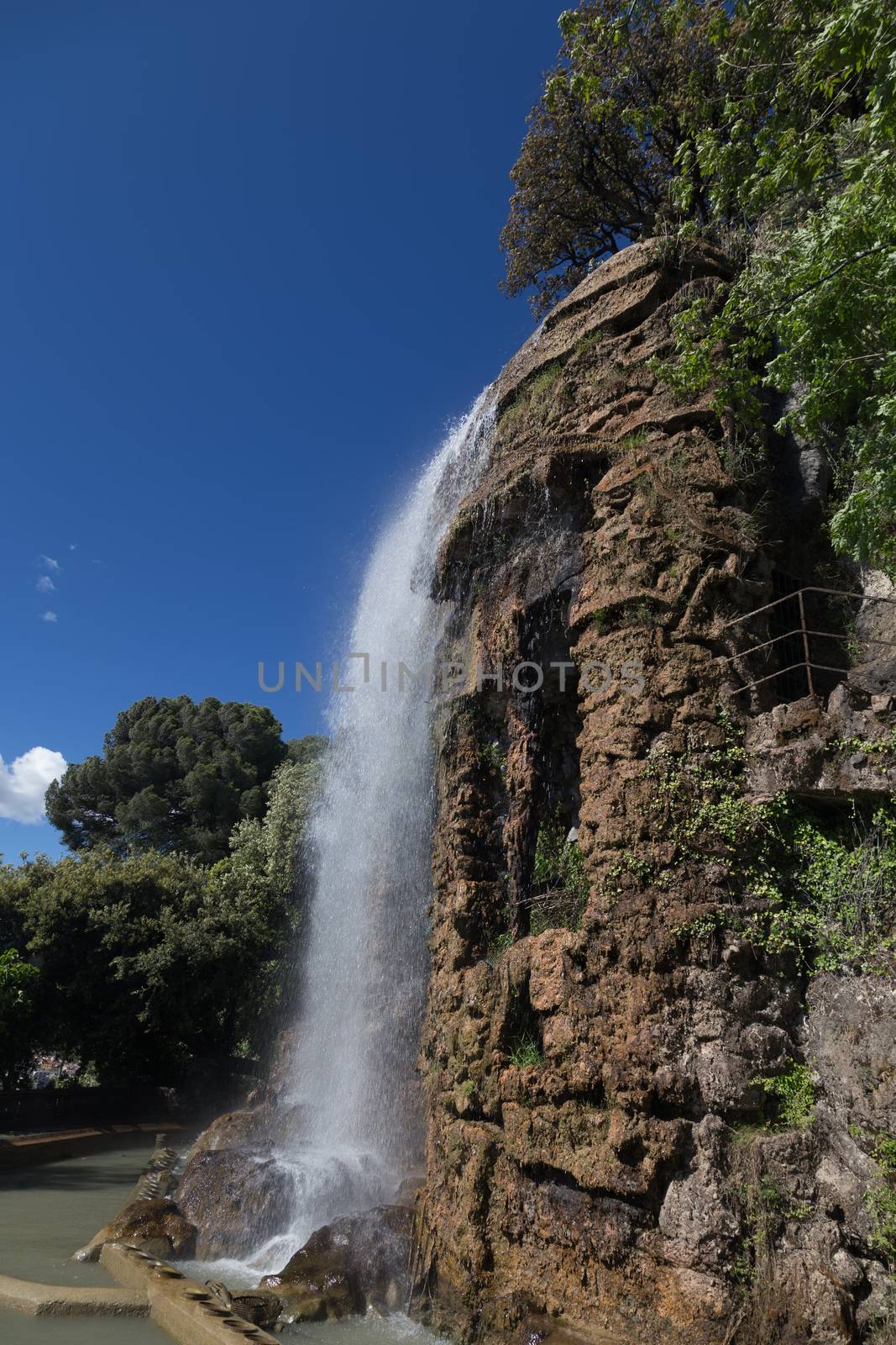 Nice France waterfall on hill top