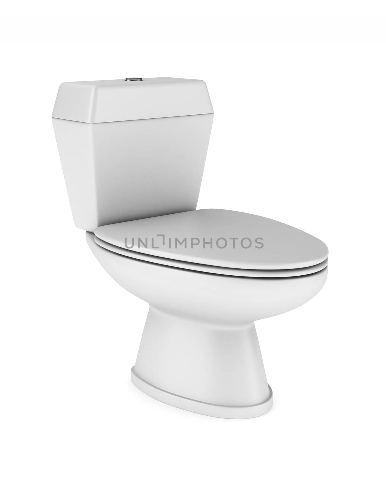 Toilet bowl on white background. Isolated 3D image
