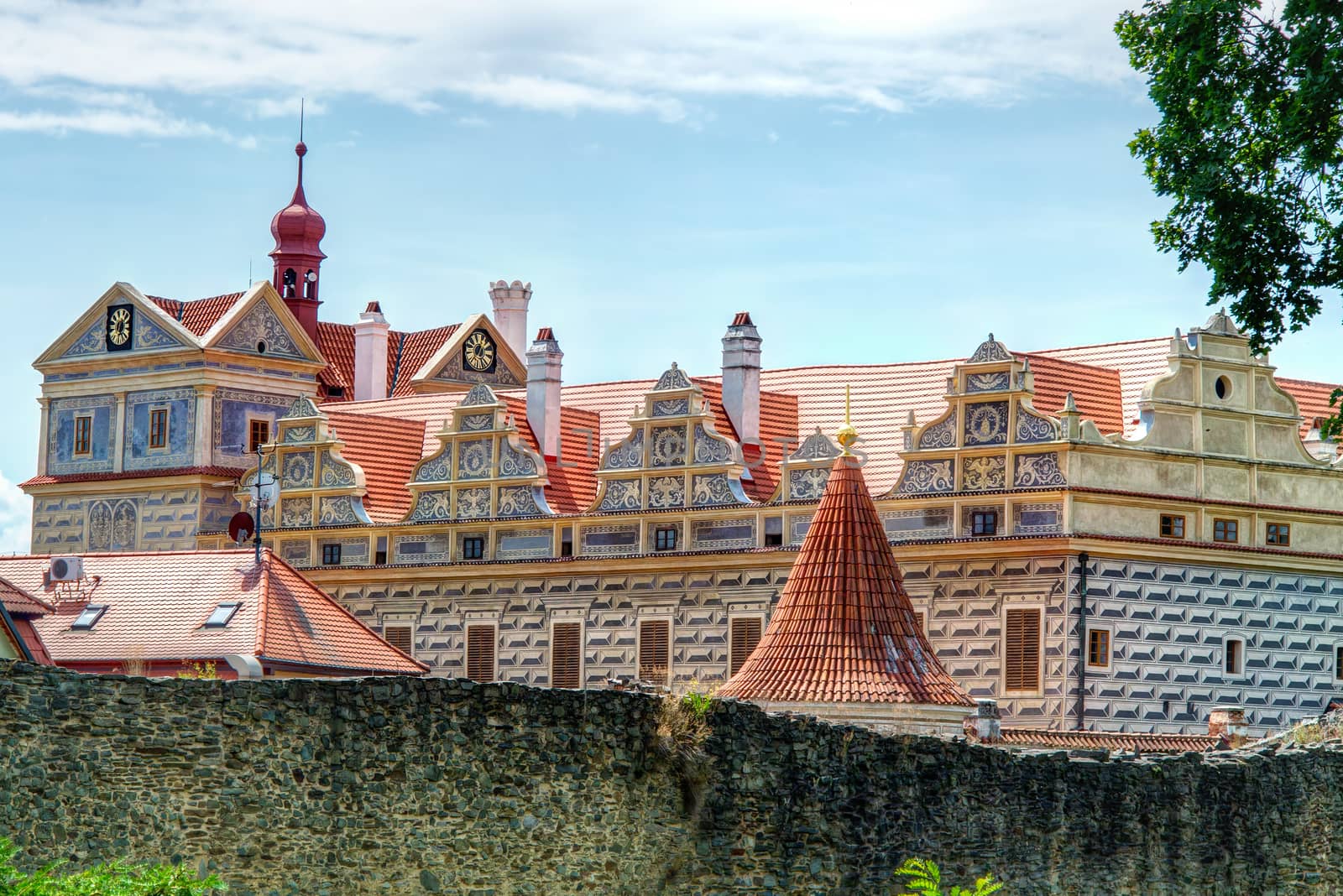 Horsovsky Tyn Castle - originally the bishop's castle from 13th century was rebuilt in the 16th century and expanded into a vast palace complex, Horsovsky Tyn, Czech republic