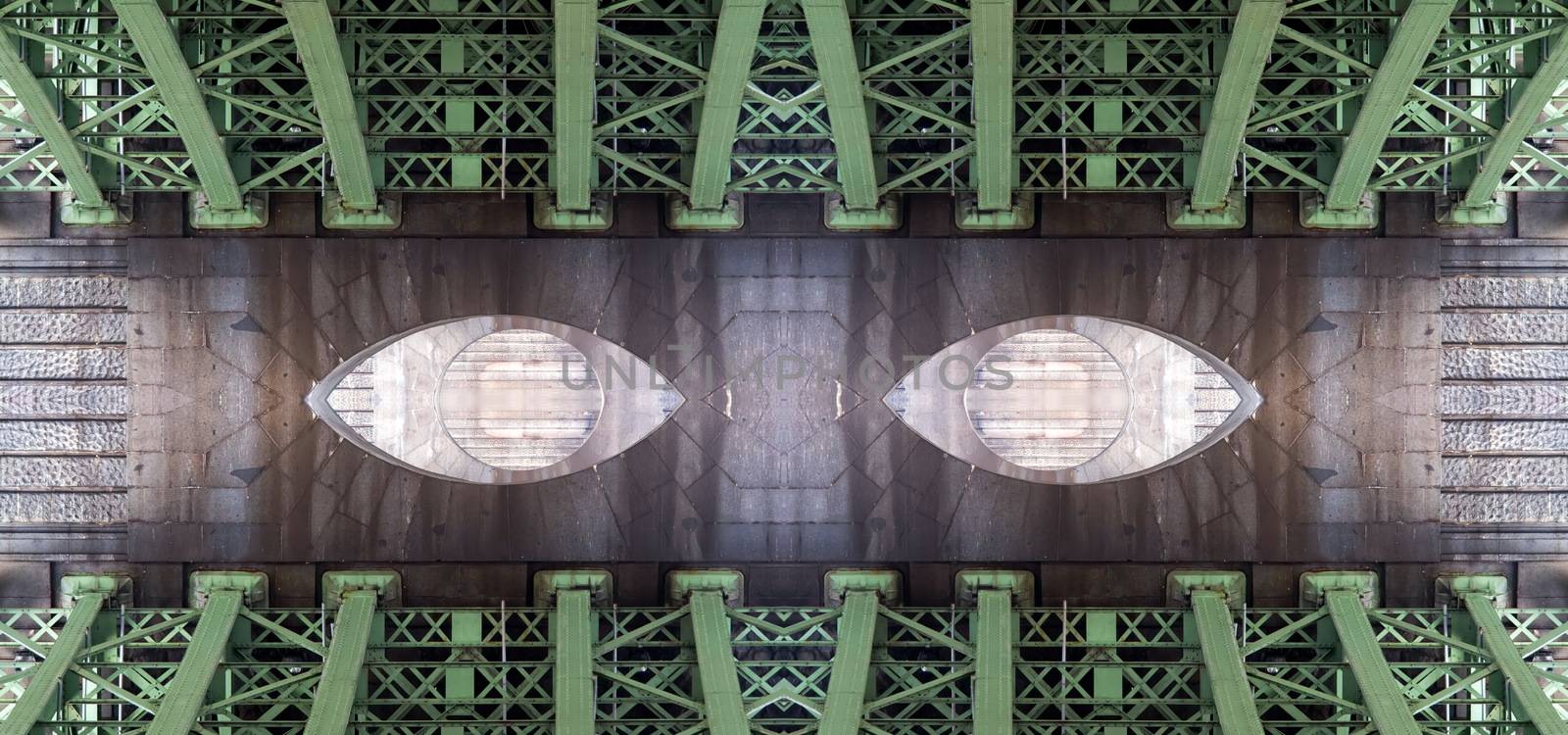 Conceptual image - under the bridge - bridge structure - digitally altered